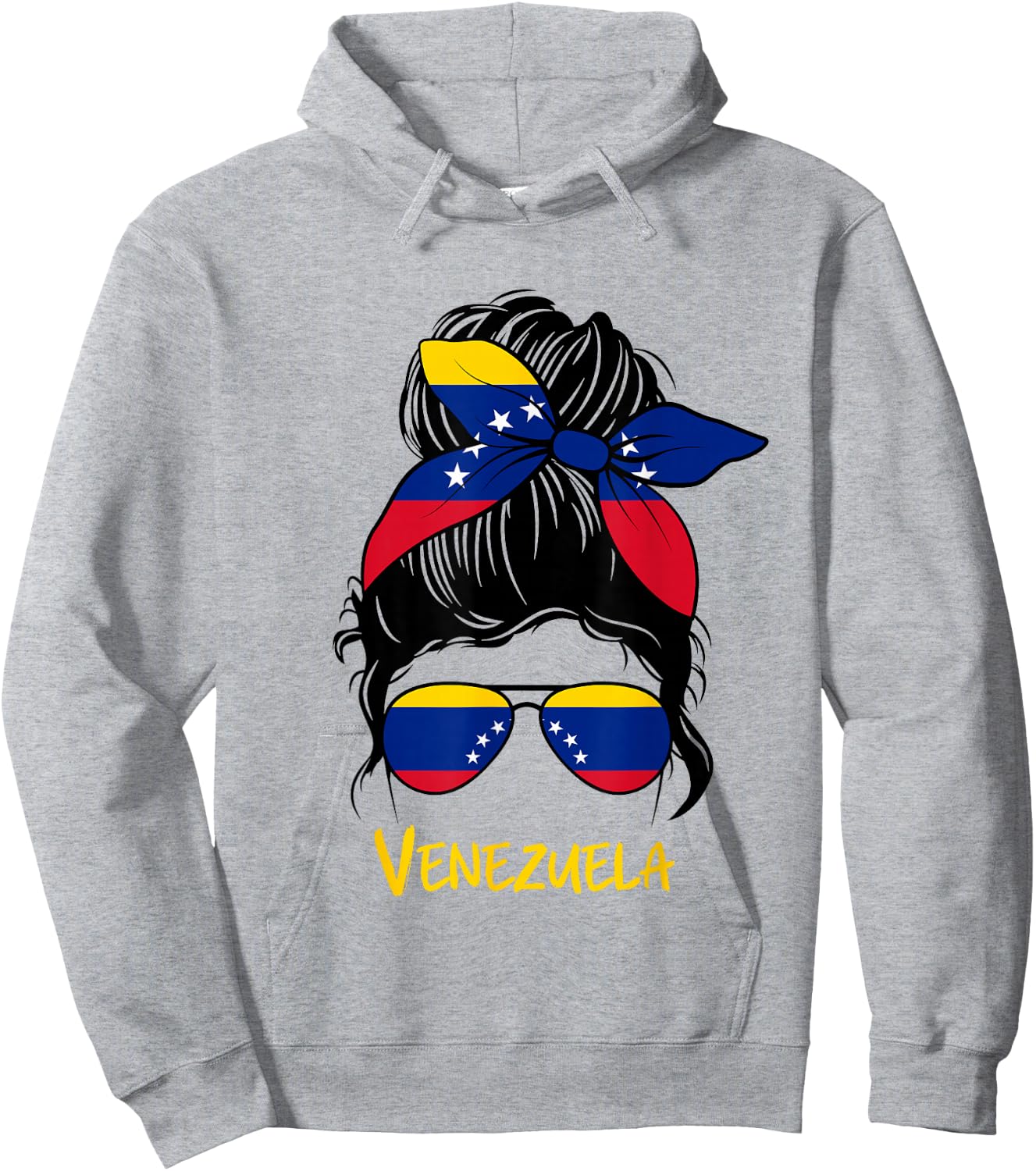 Venezuelan Girl Bandana Glasses Flag Colors Latina Pride Hoodie - Hoodie | Ash