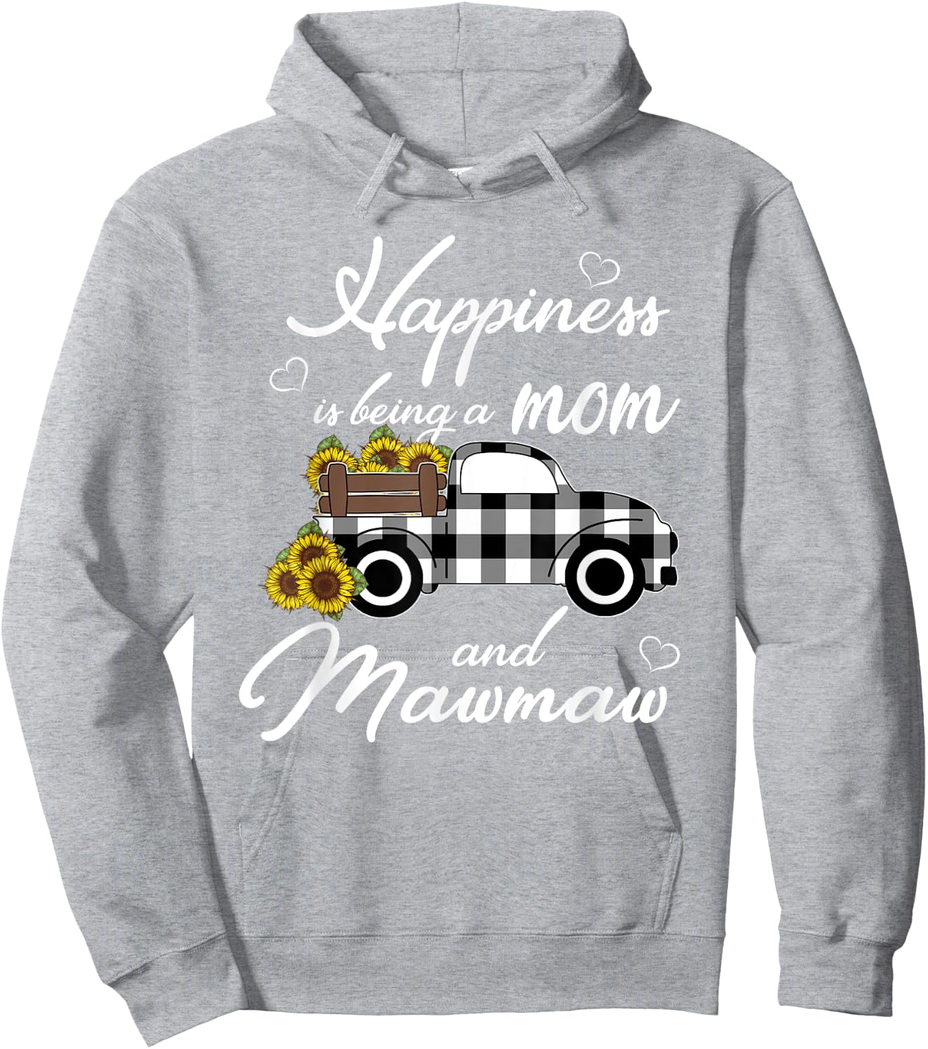 Sunflower Grandma Shirt Happiness is being a Mom and Mawmaw Hoodie - Hoodie | Ash