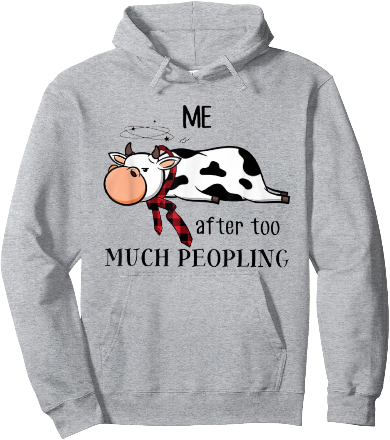 Funny Cow too much peopling for cow lover Classic Hoodie - Hoodie | Ash