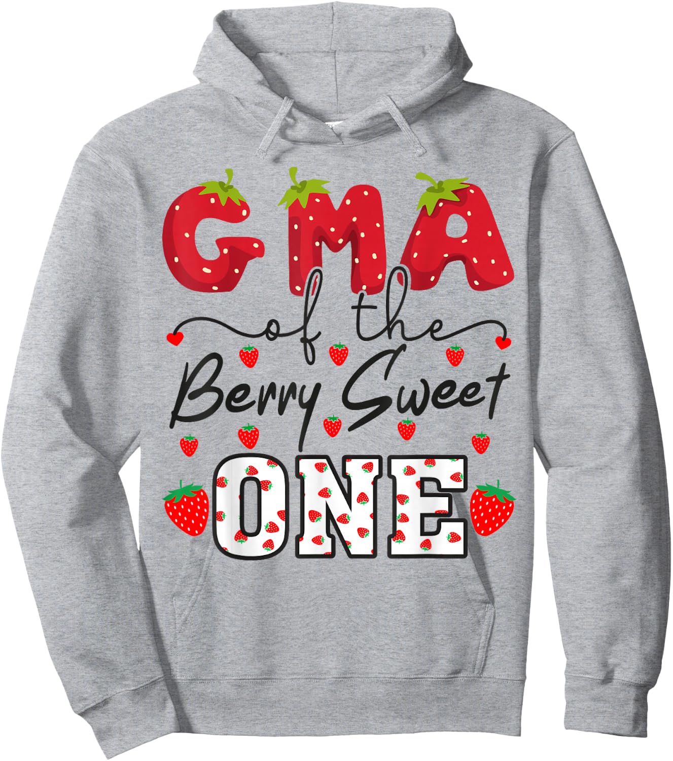 Gma of The Berry Sweet One Strawberry Grandma Hoodie - Hoodie | Ash