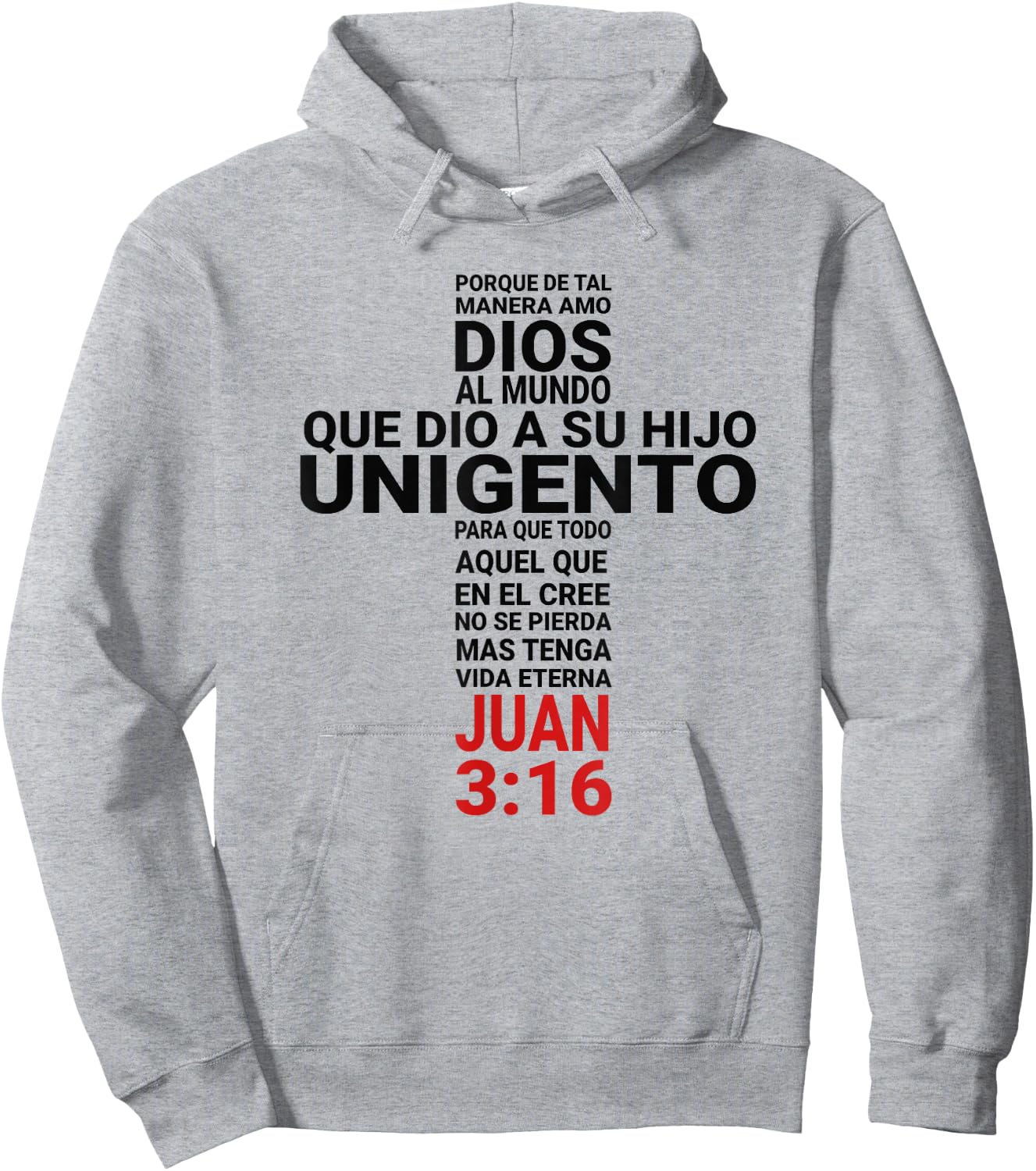 Playera Camisa Juan 3:16 John Hoodie - Hoodie | Ash