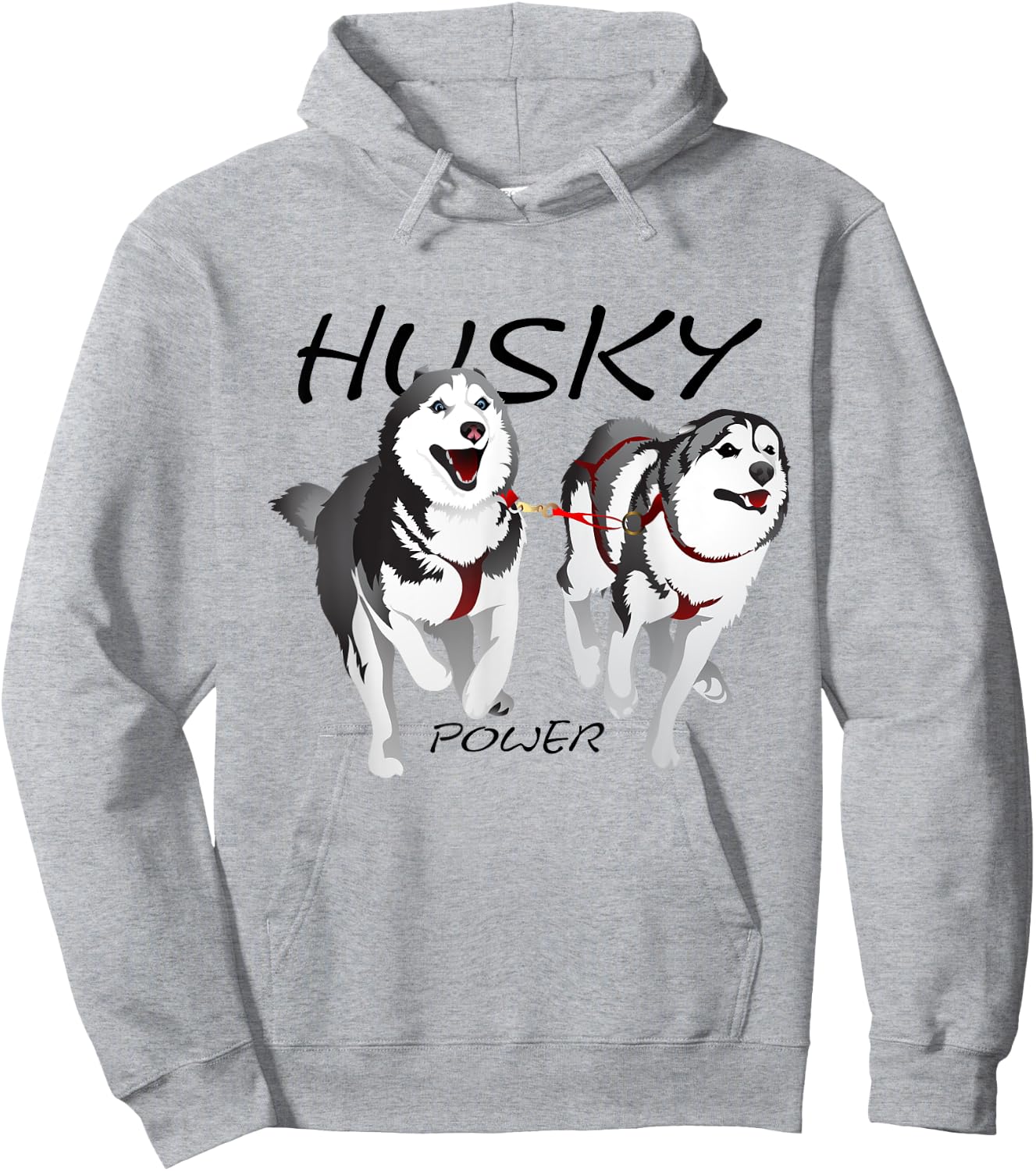 Husky Power Awesome Cute Husky Dog Men Women Girls Kids Hoodie - Hoodie | Ash