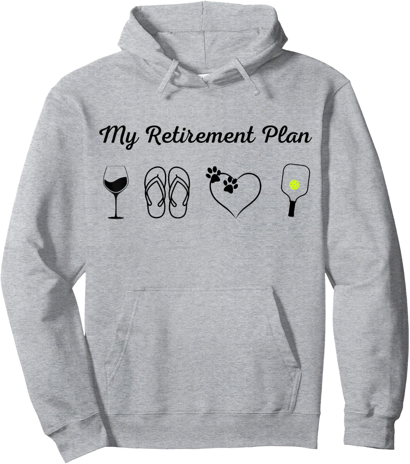 Funny Pickleball Retirement Plan Wine Dog Lover Hoodie - Hoodie | Ash