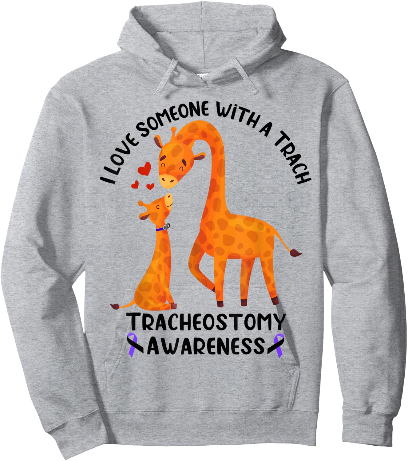I Love Someone With a Trach Tracheostomy Awareness Hoodie - Hoodie | Ash