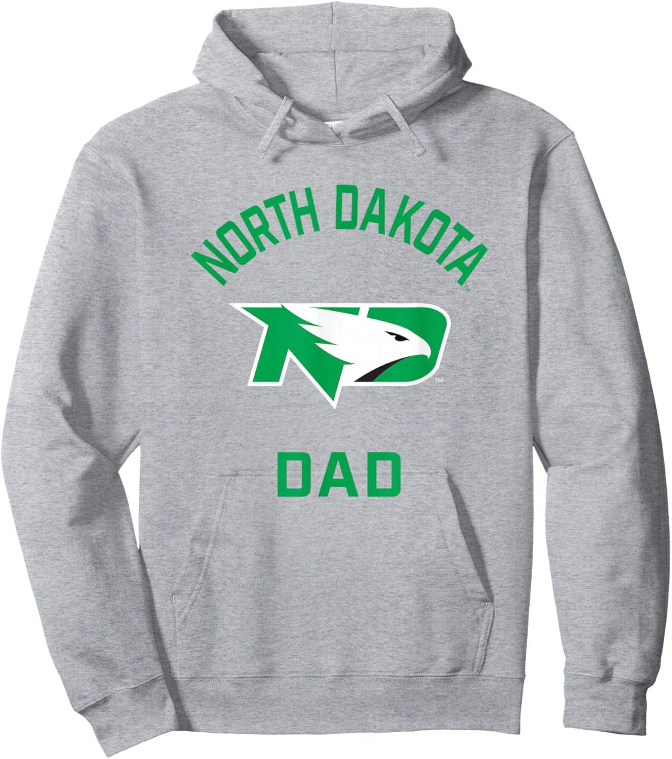 University of North Dakota Fighting Hawks Arched Dad Hoodie - Hoodie | Ash