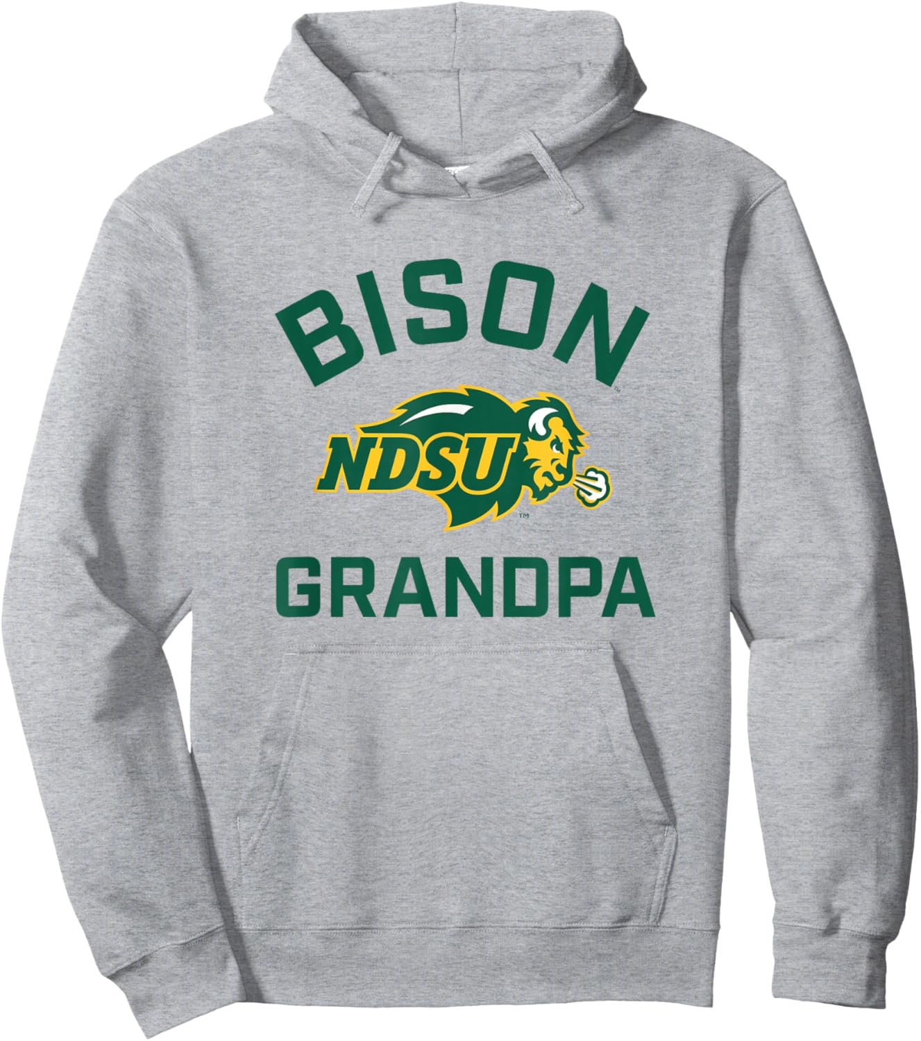 North Dakota State University NDSU Bison Arched Grandpa Hoodie - Hoodie | Ash