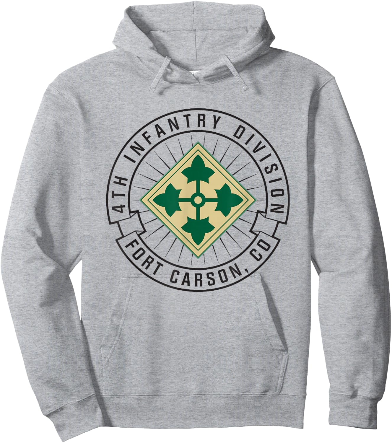 Fort Carson United States Army 4th Infantry Division Hoodie - Hoodie | Ash