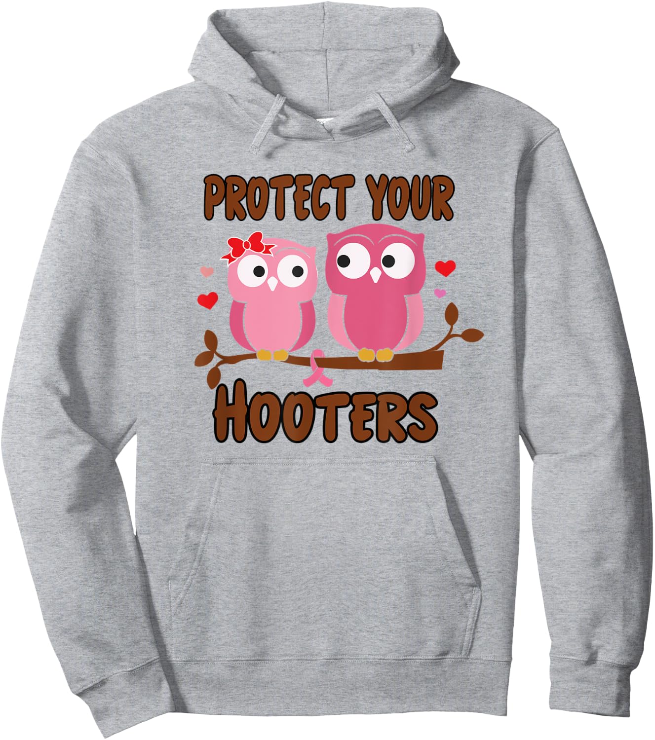 Breast Cancer Protect Hooters Support Awareness Women Hoodie - Hoodie | Ash