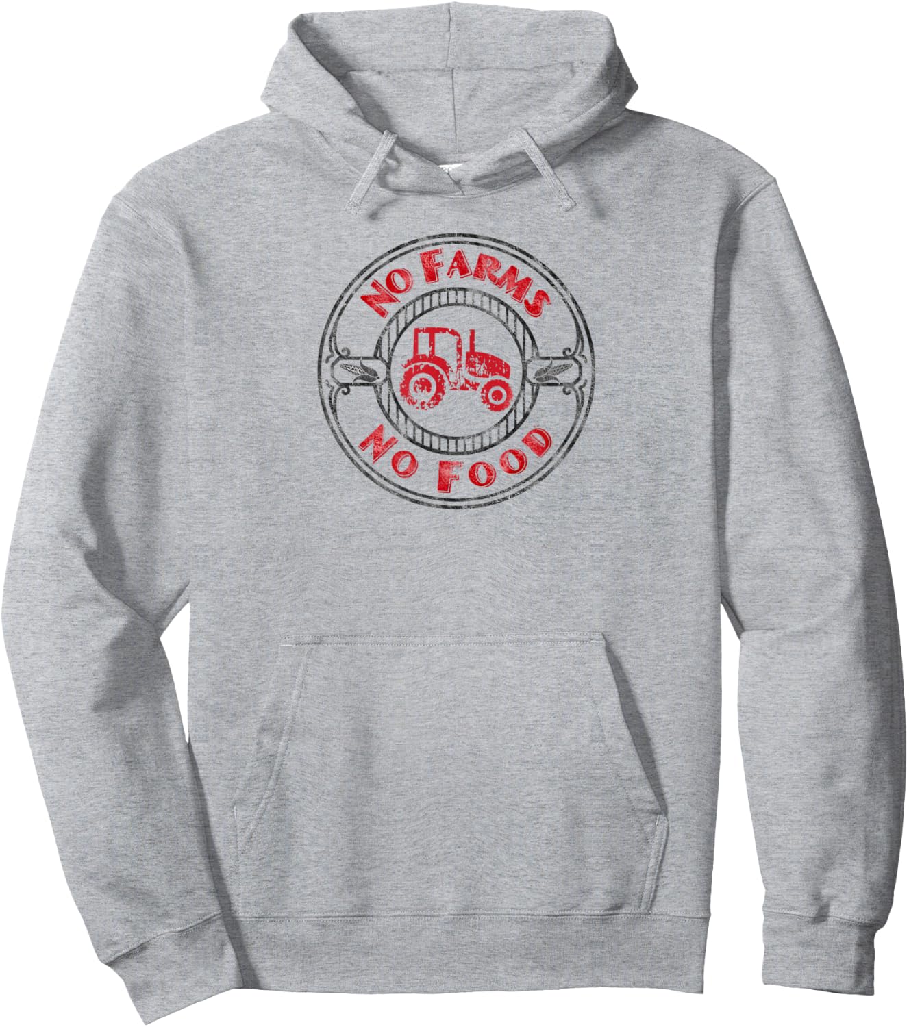 No Farms No Food Support Agriculture Farming - Tractor T Hoodie - Hoodie | Ash