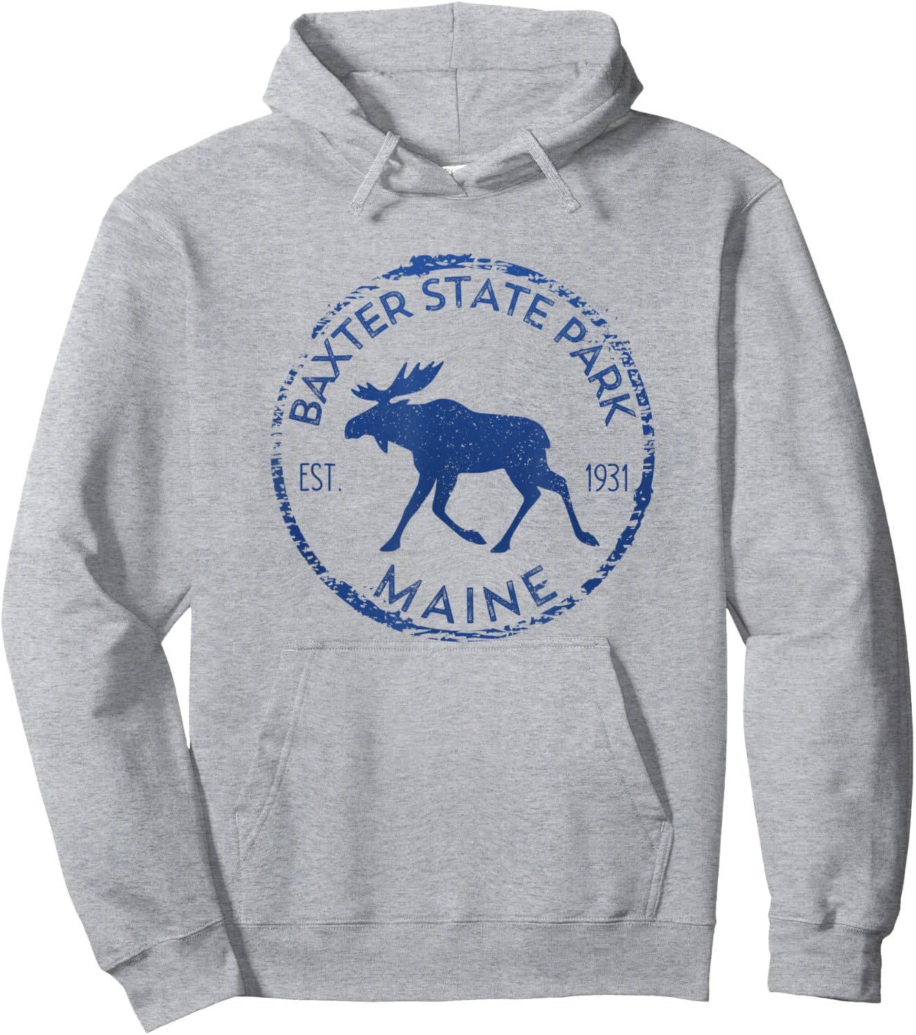 Baxter State Park Maine Moose Outdoors Hoodie - Hoodie | Ash