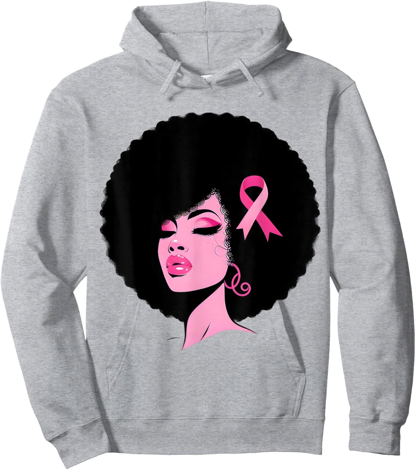 Breast Cancer Black African American Women Support Pink Hoodie - Hoodie | Ash