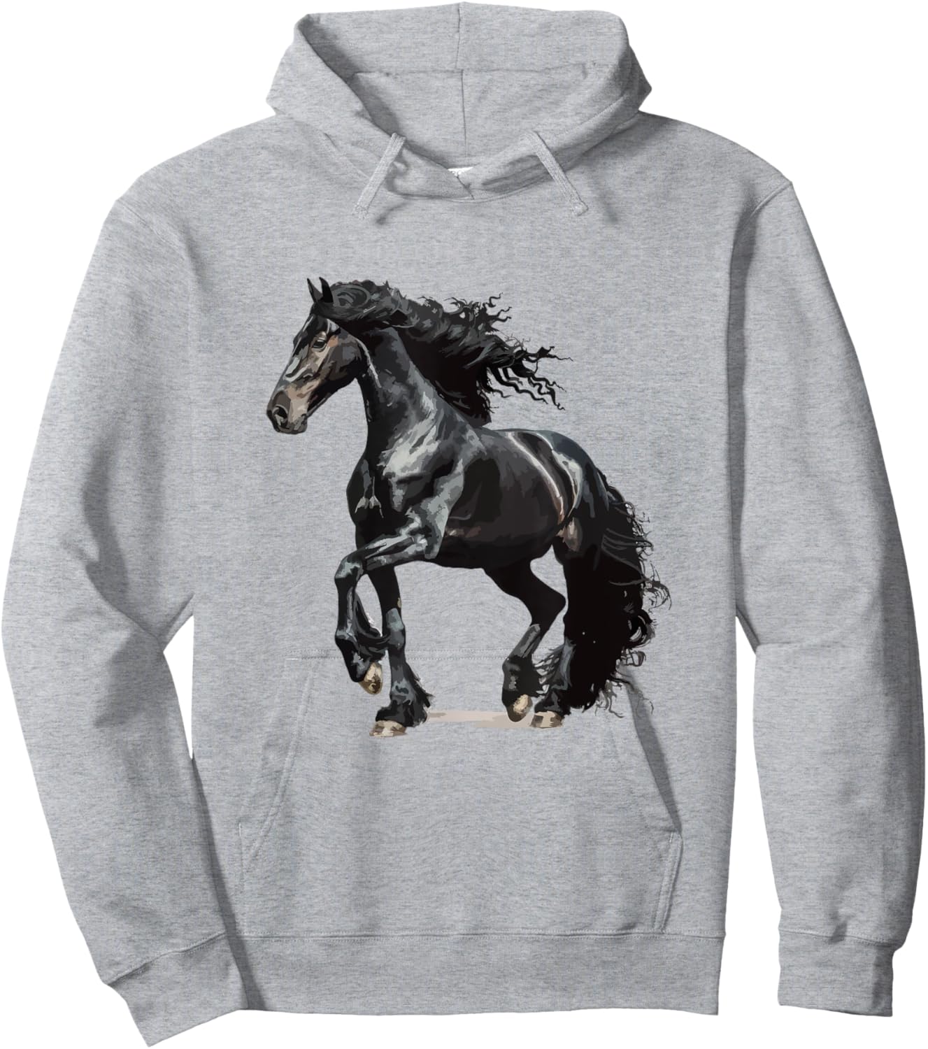 Vintage Friesian horse Hoodie - Hoodie | Ash