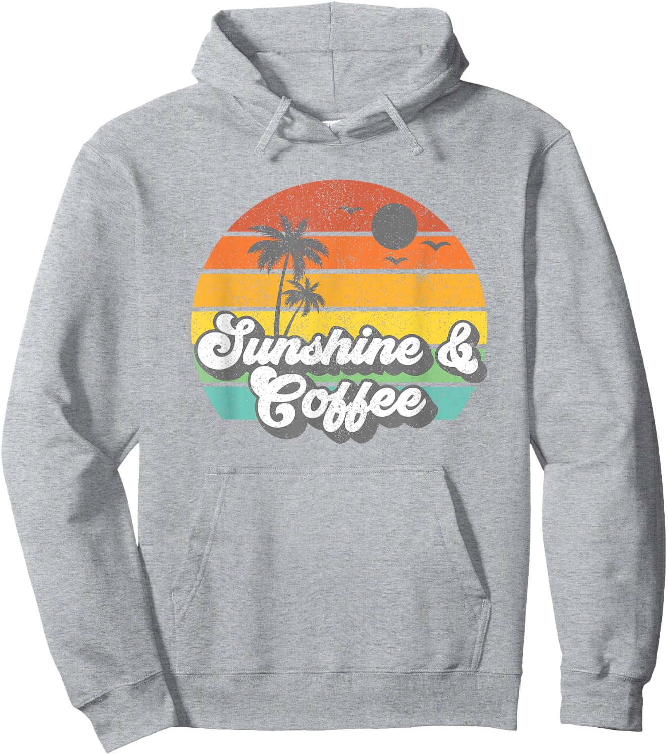 Sunshine And Coffee Retro Vacation Summer Quote Women Gift Hoodie - Hoodie | Ash