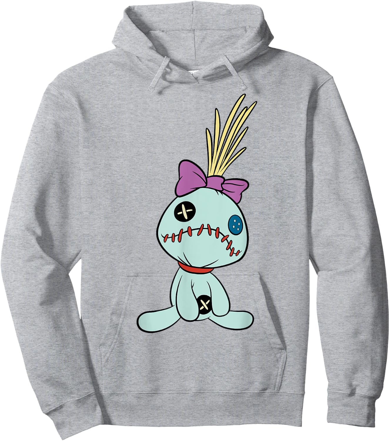 Disney Lilo & Stitch Cute Scrump Doll Big Chest Portrait Hoodie - Hoodie | Ash