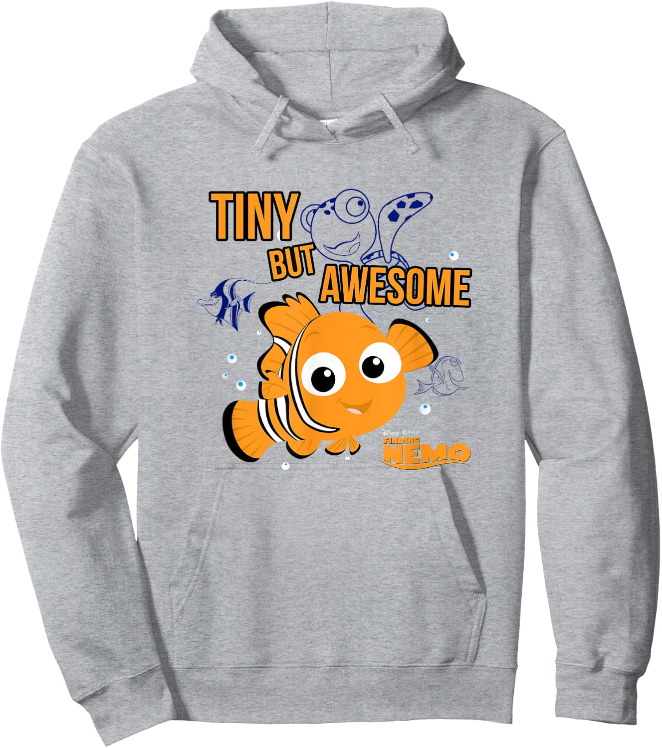 Disney Pixar Finding Nemo Tiny But Awesome Big Chest Logo Hoodie - Hoodie | Ash