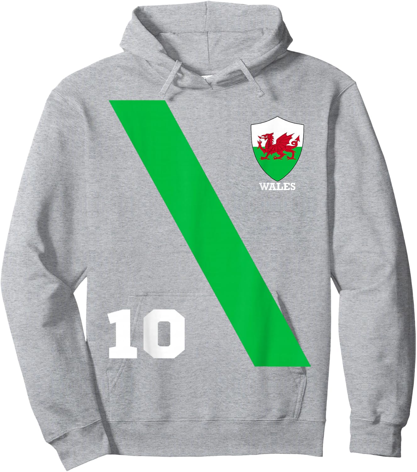 Wales Soccer Football 2020 European Tournament Fan Hoodie - Hoodie | Ash