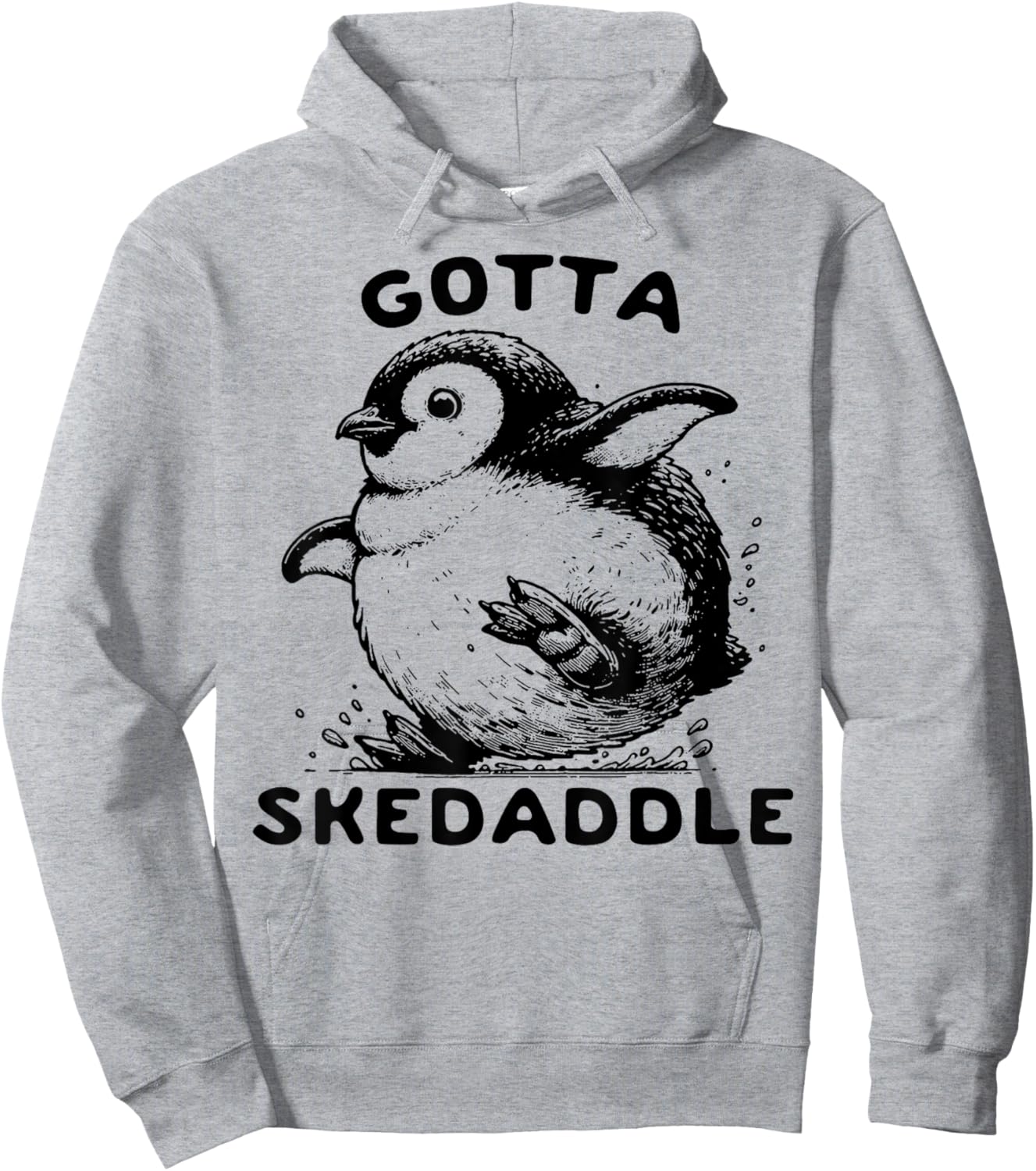 Penguin Gotta Skedaddle Hoodie - Hoodie | Ash
