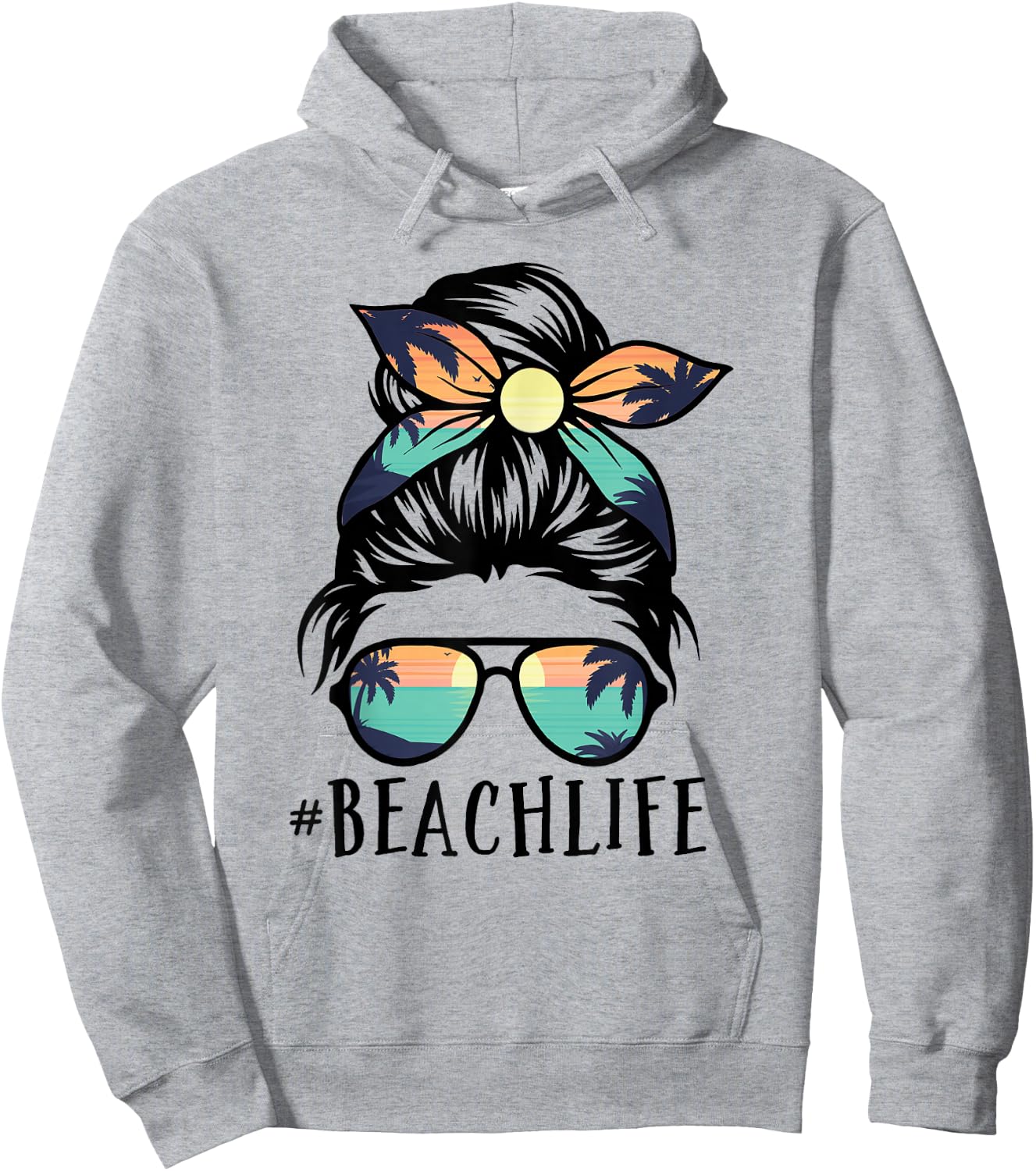 Beach Life Shirts Messy Bun Summer Hawaiian Hawaii Hoodie - Hoodie | Ash