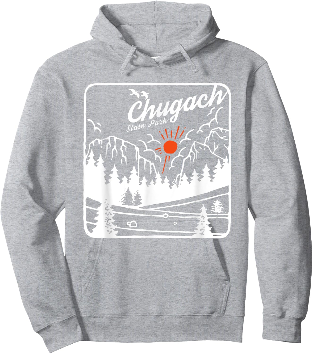 Chugach State Park Alaska Modern Cool AK Hoodie - Hoodie | Ash