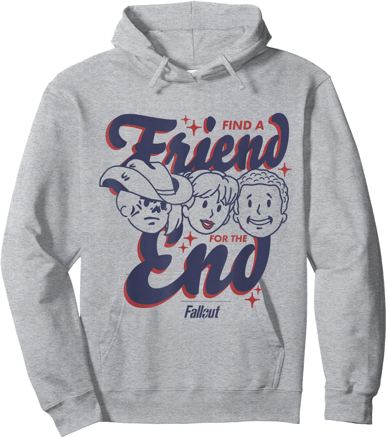 Fallout TV Series Friend for The End Three Character Faces Hoodie - Hoodie | Ash