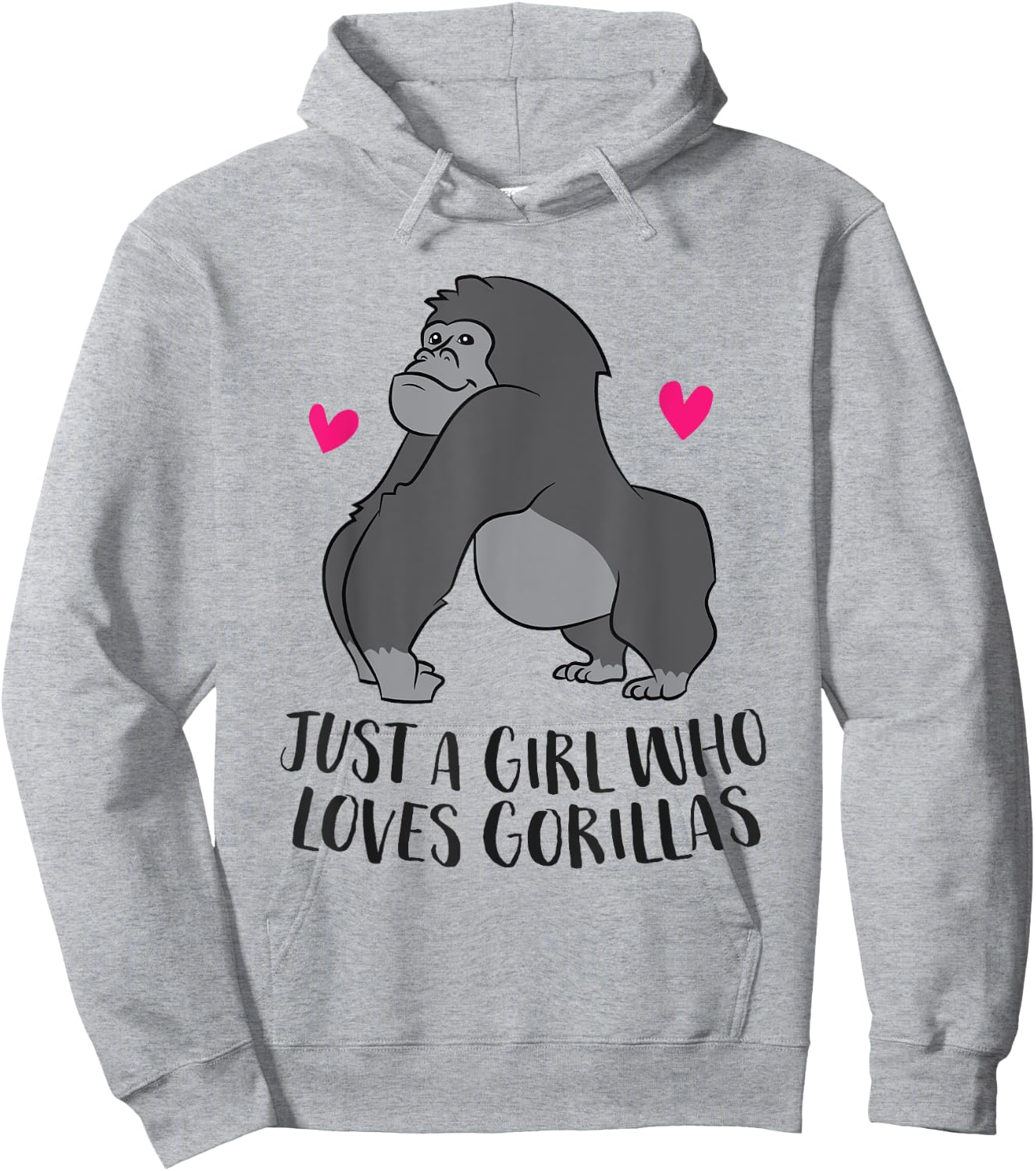 Just a Girl Who Loves Gorillas Cute Gorilla Girl Hoodie - Hoodie | Ash