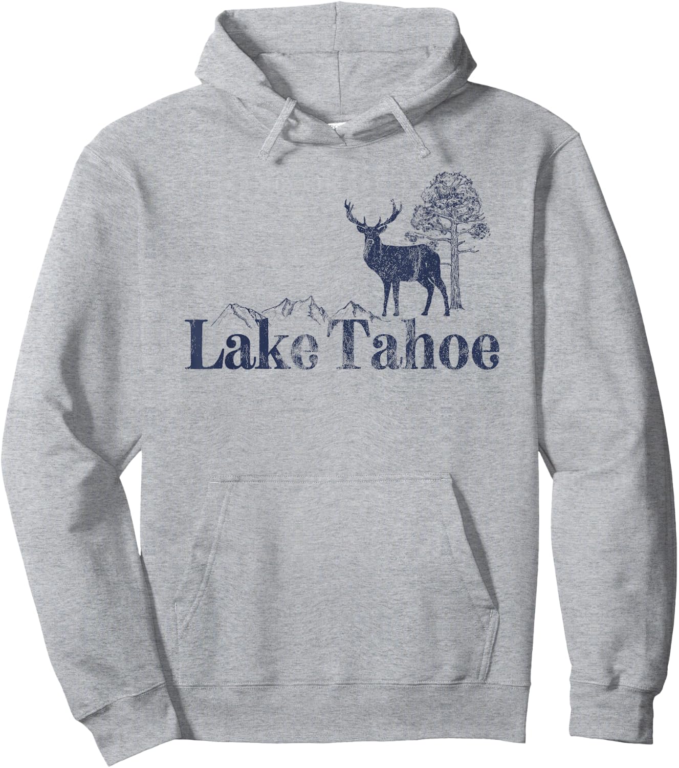 Lake Tahoe Shirt Vintage Retro Style Mountain Camping Hiking Hoodie - Hoodie | Ash