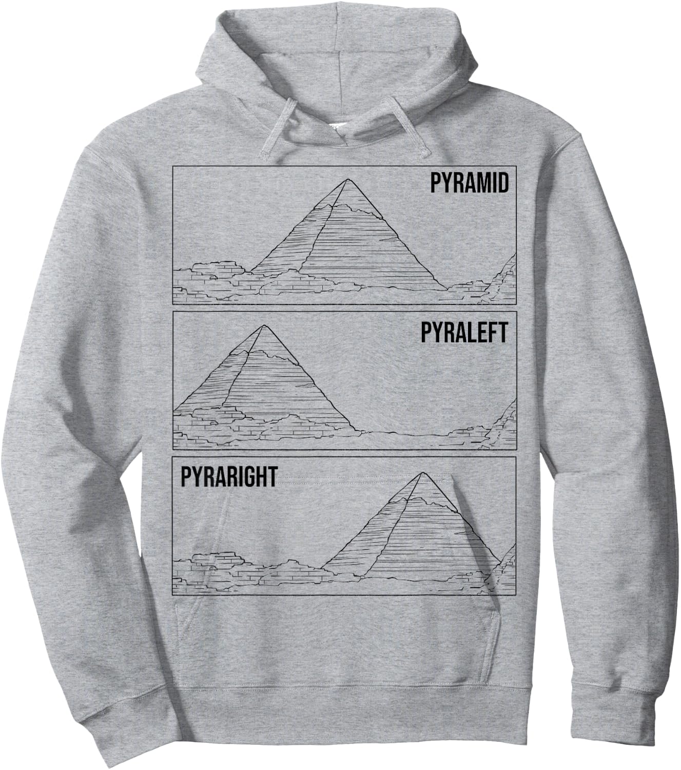 Pyramid Meme Funny Ancient Egypt Pyramids Egyptian Gift Hoodie - Hoodie | Ash
