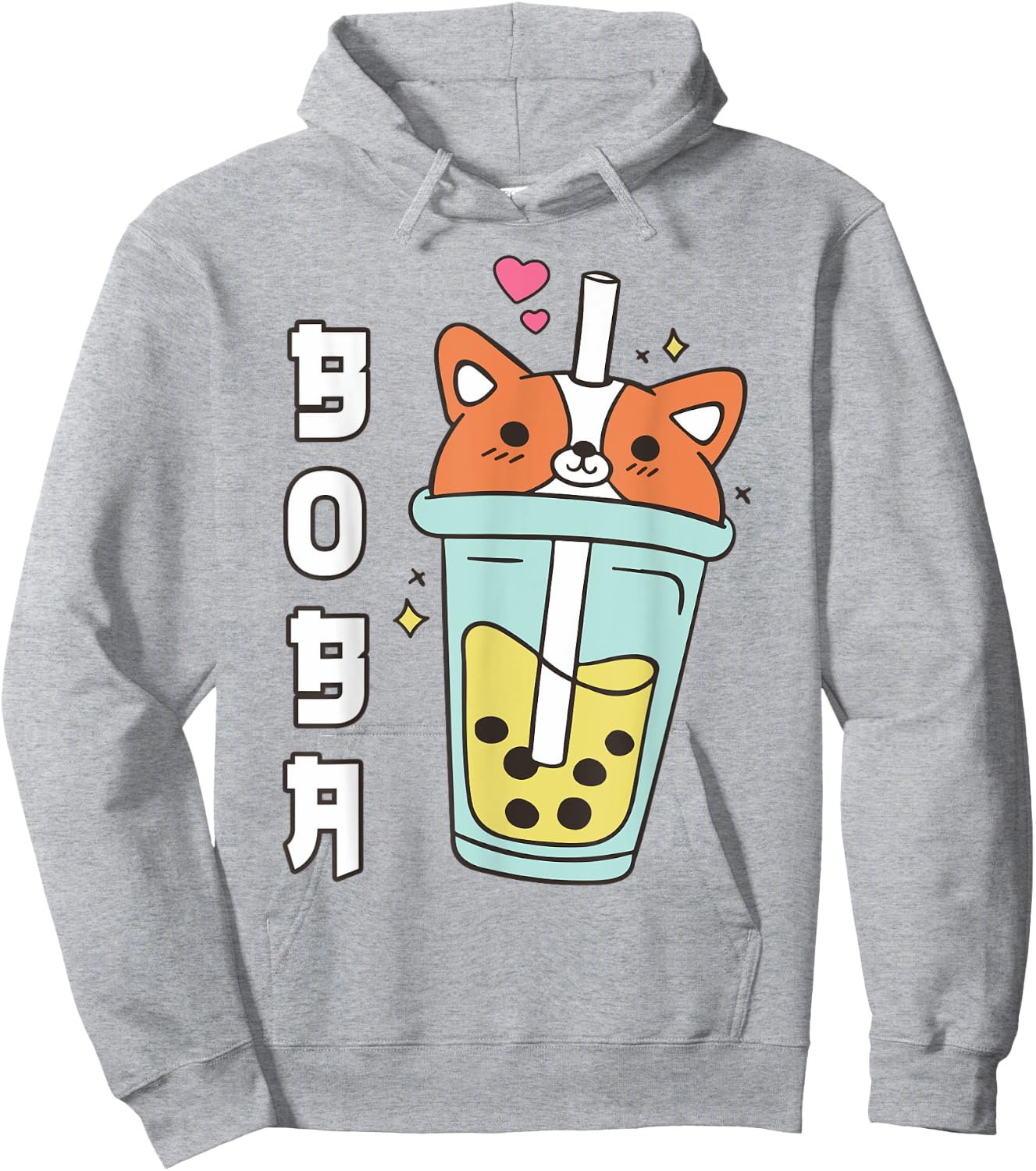 Cute Corgi Boba Tea Kid Girl Dog Mom Lover Gift Kawaii Anime Hoodie - Hoodie | Ash