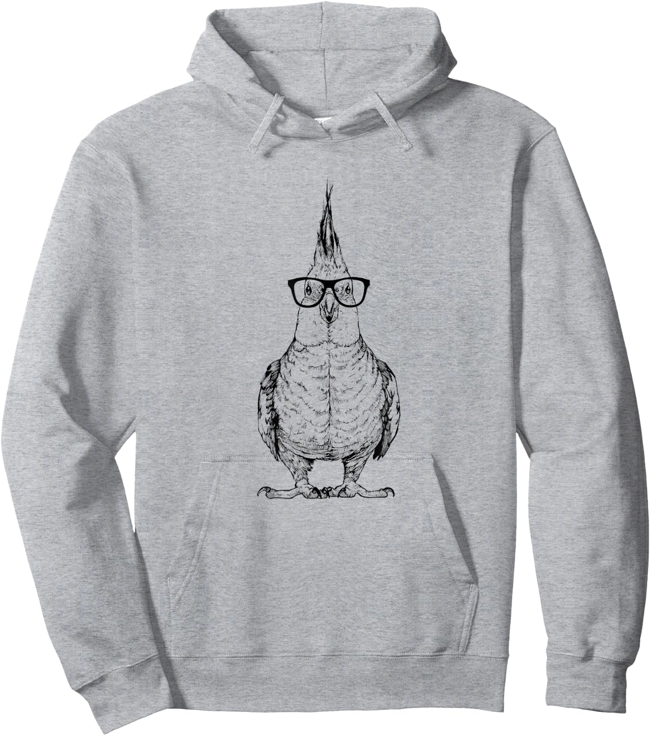 The Pawster Cockatiel Nerdy Glasses Cockatoo Bird Hoodie - Hoodie | Ash