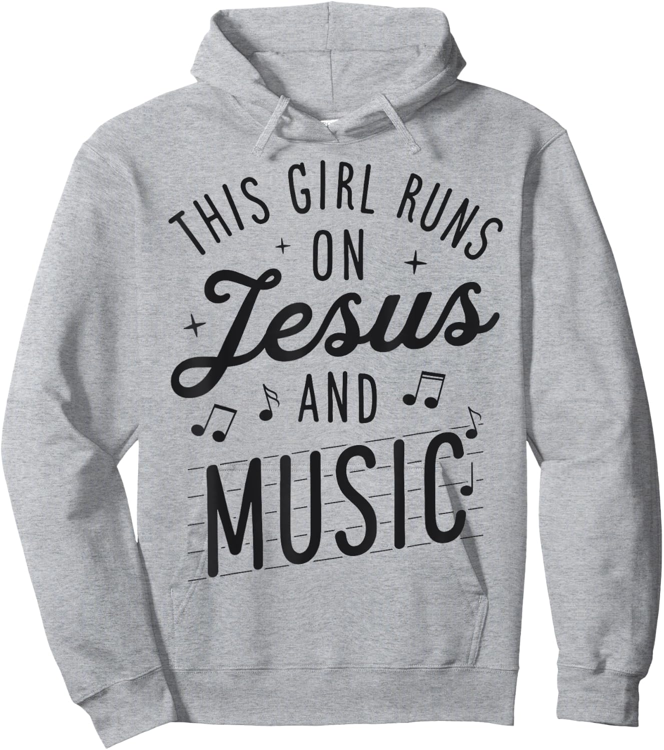 This Girl Runs On Jesus And Music Lover Christian Women Gift Hoodie - Hoodie | Ash