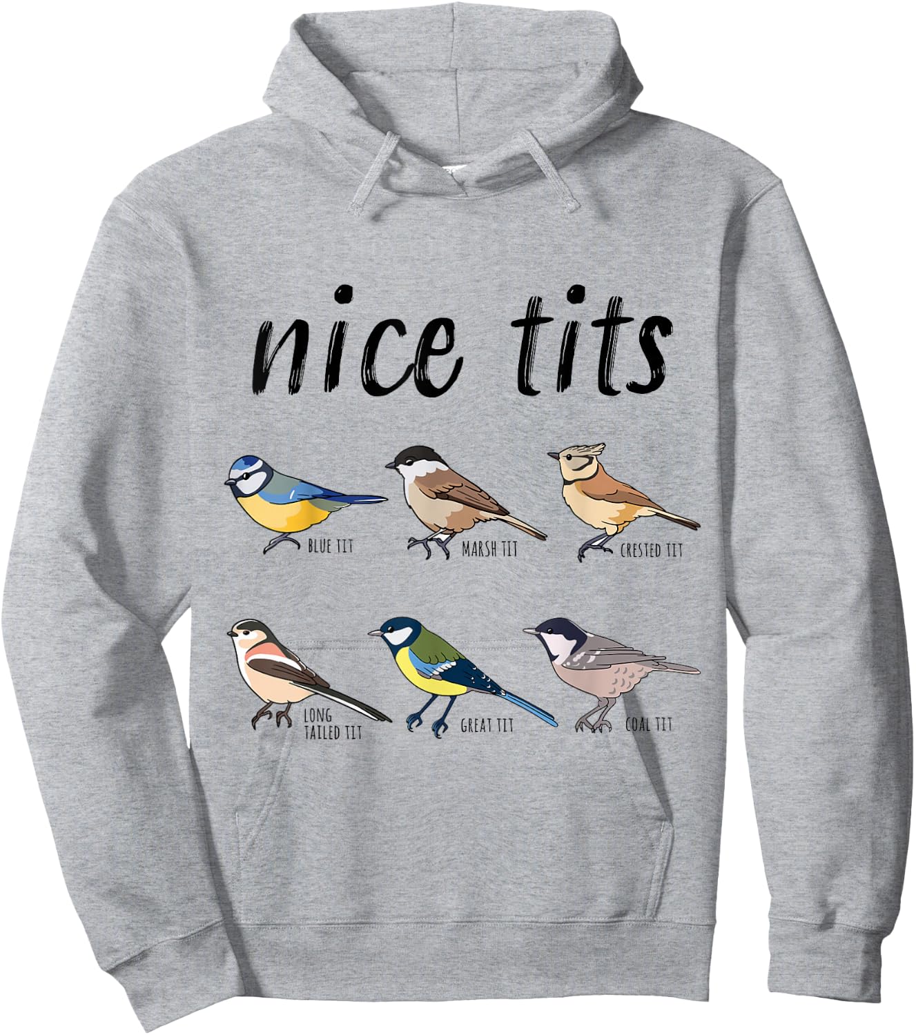 Bird watching Funny "nice tits" Gift Birding Hoodie - Hoodie | Ash