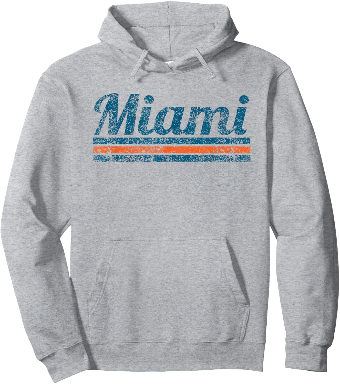 Miami Florida Retro Vintage Weathered Stripe Throwback Hoodie - Hoodie | Ash