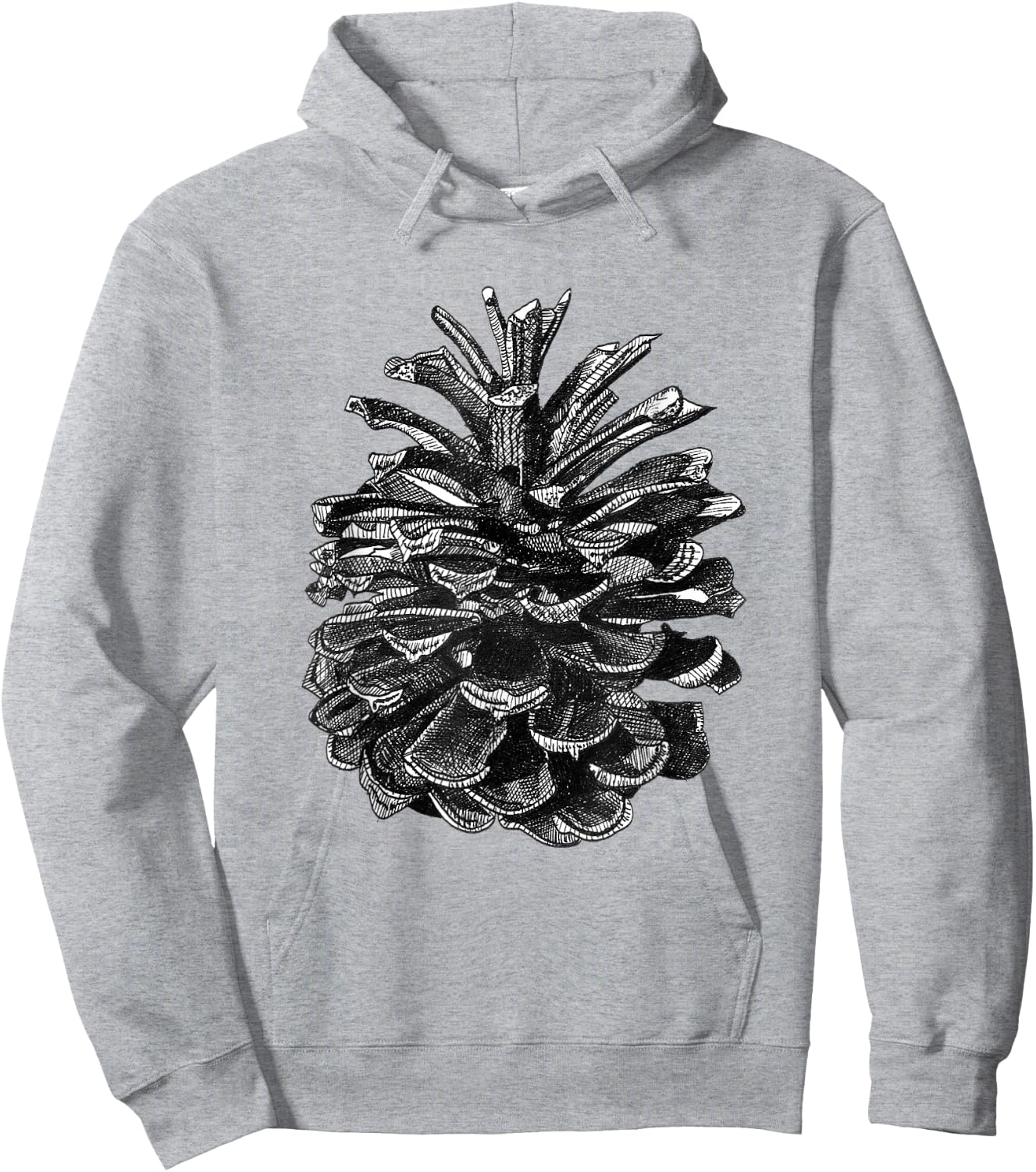 Conifer Pine Cone Woodland Walk Drawing Hoodie - Hoodie | Ash