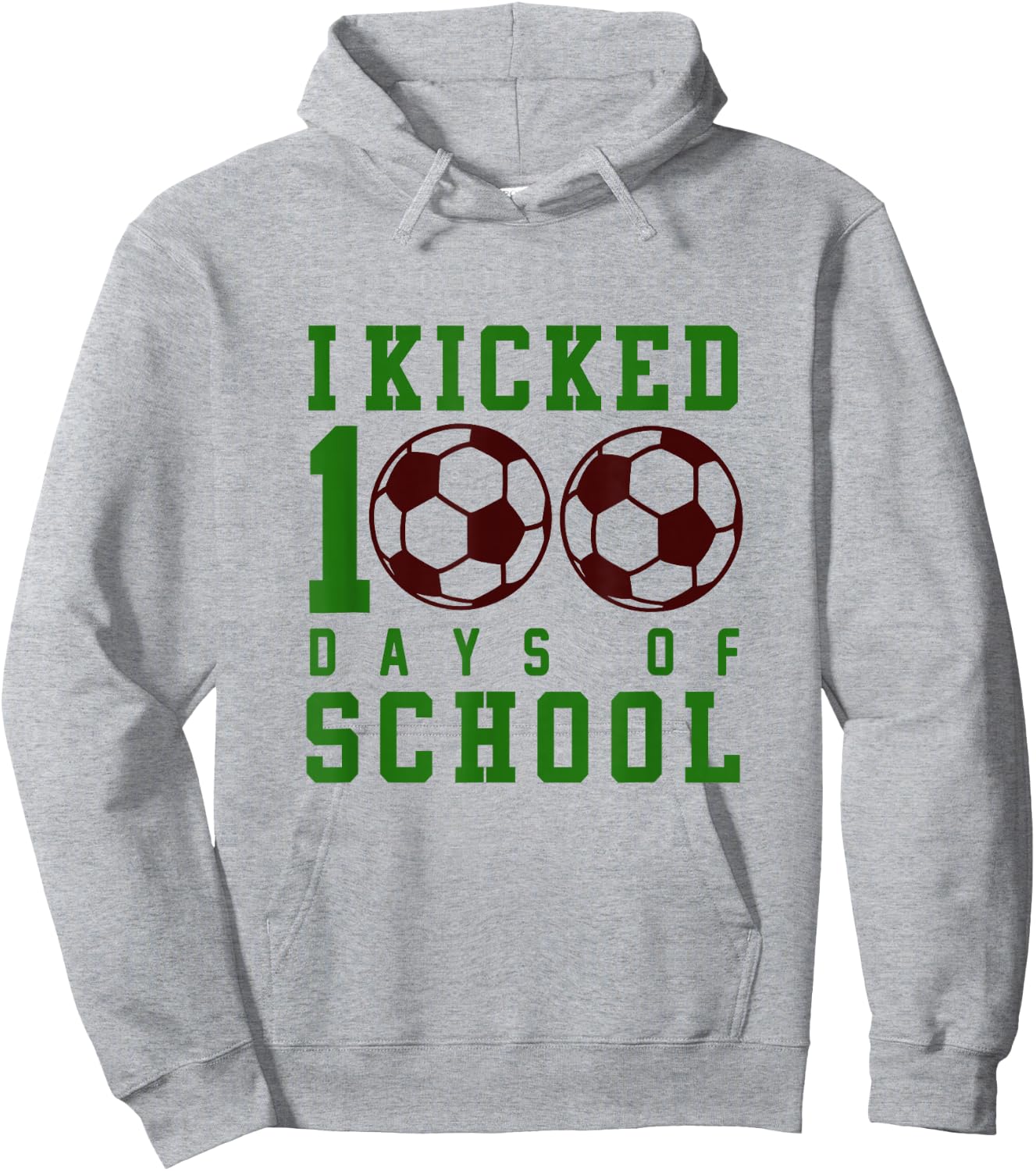 Happy 100 Days of School 100th Day Boys Girls Kids Soccer Hoodie - Hoodie | Ash