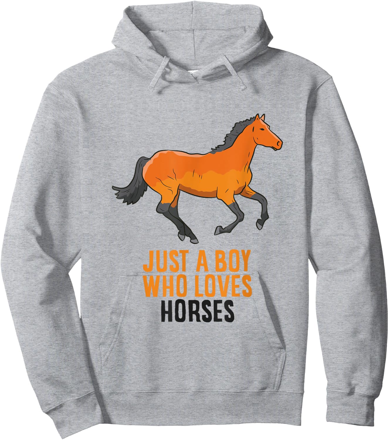 Horse Boy Just A Boy Who Loves Horses Horseback Riding Hoodie - Hoodie | Ash