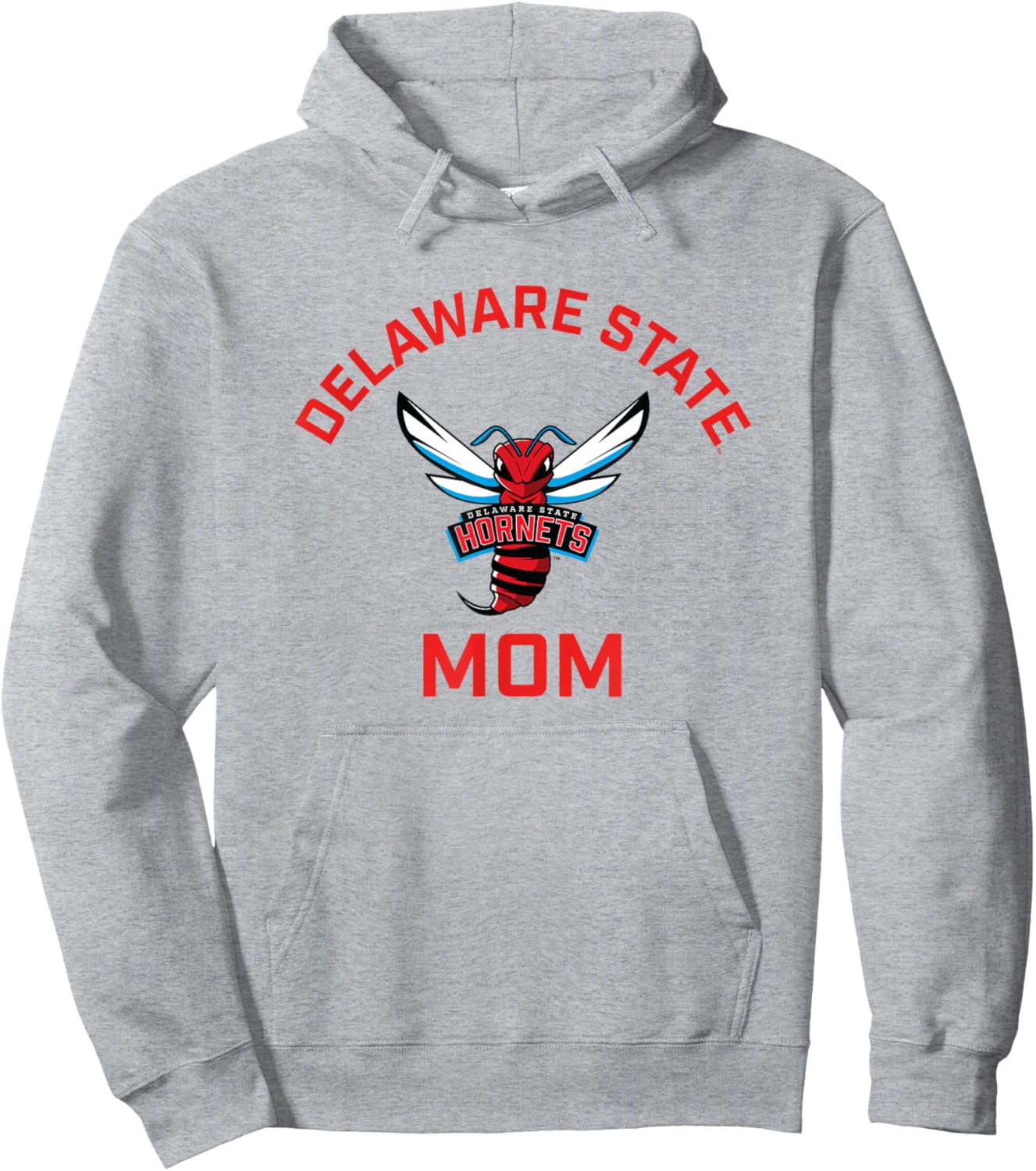 Delaware State University DSU Hornets Arched Mom Hoodie - Hoodie | Ash