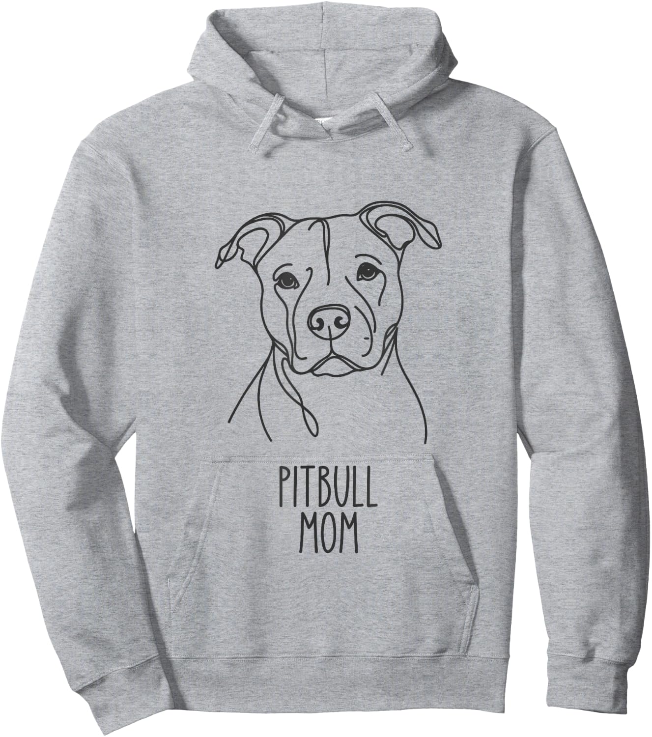 Line Art Best Dog Mom Women - Pitbull Hoodie - Hoodie | Ash