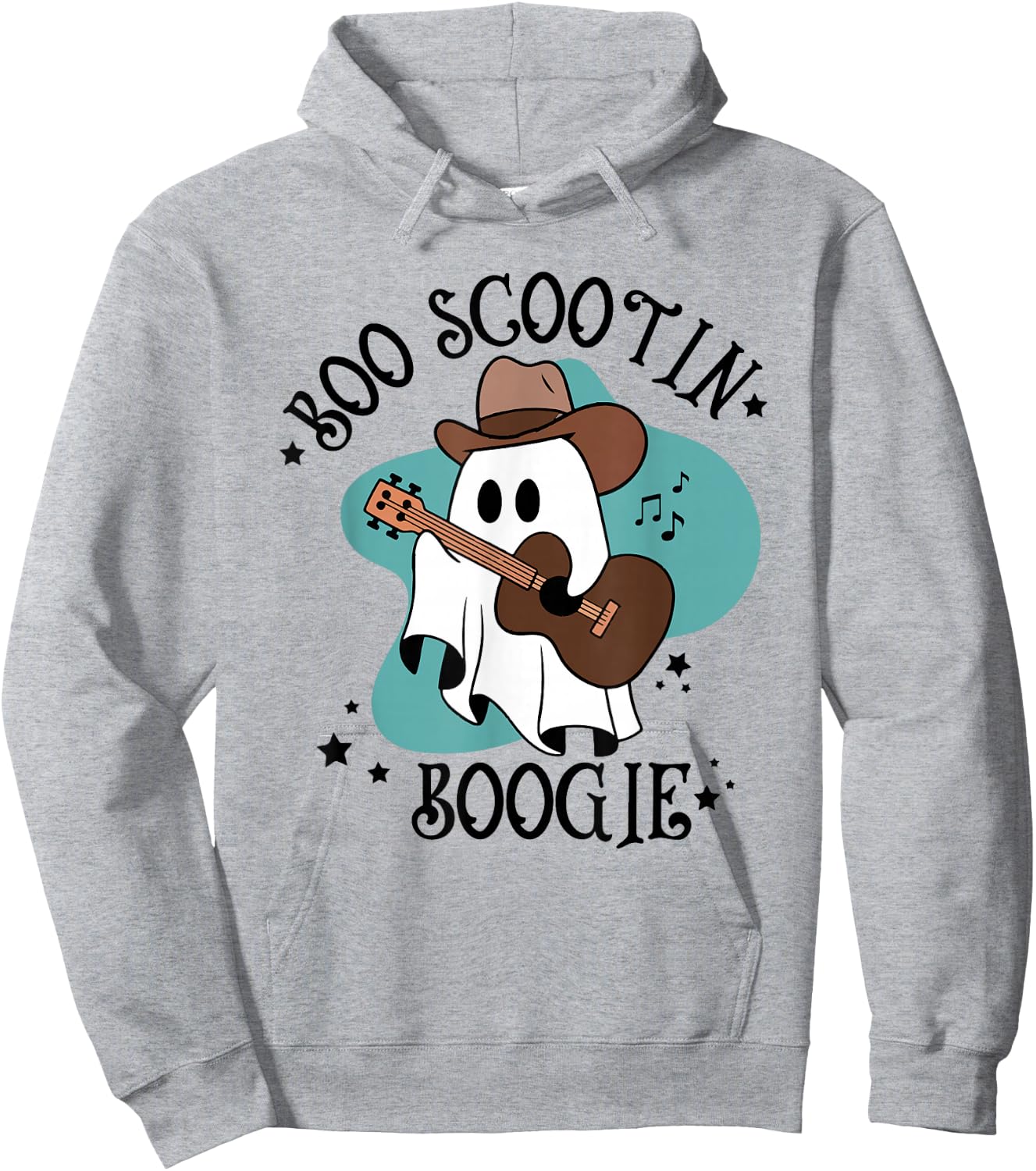 Retro Western Halloween Cowboy Cute Ghost Boo Scootin Boogie Hoodie - Hoodie | Ash
