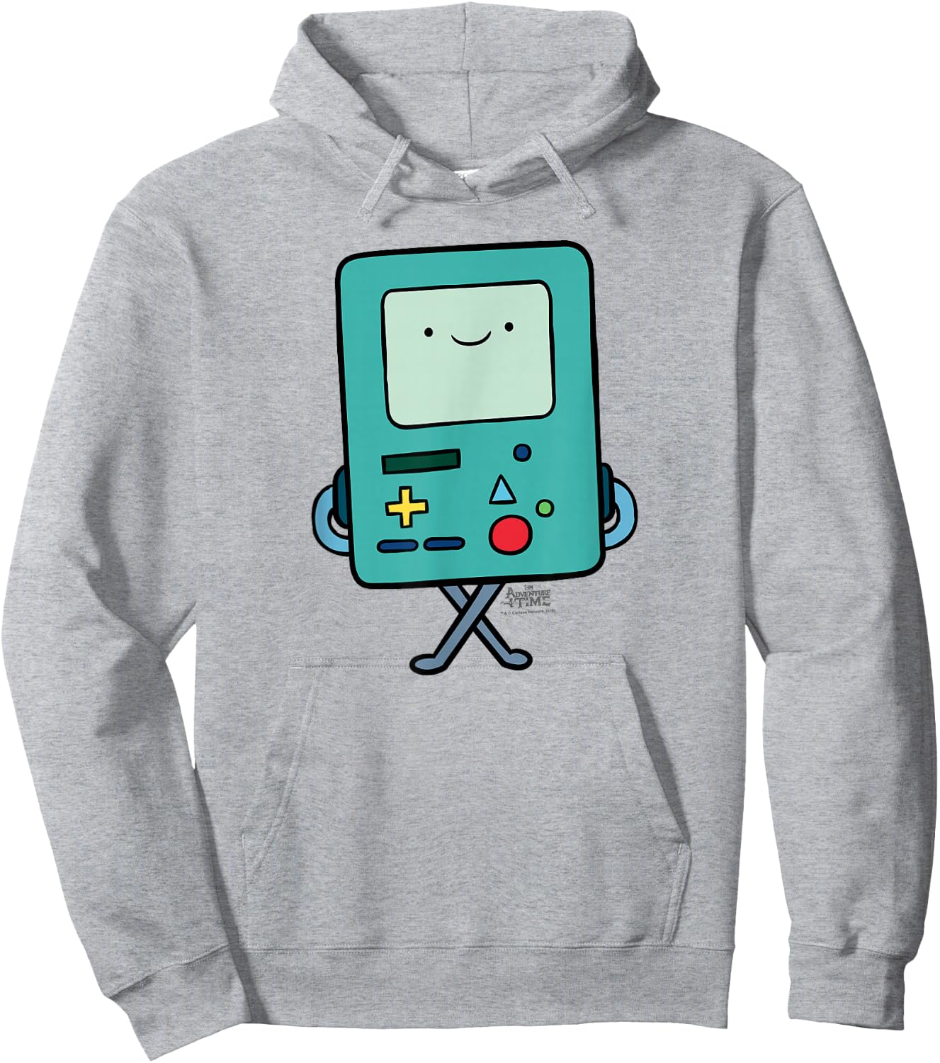 Cartoon Network Adventure Time BMO - Men's White Small Classic Fit Short Sleeve Cotton 60% Polyester 40% Modern Cartoon Hoodie - Hoodie | Ash