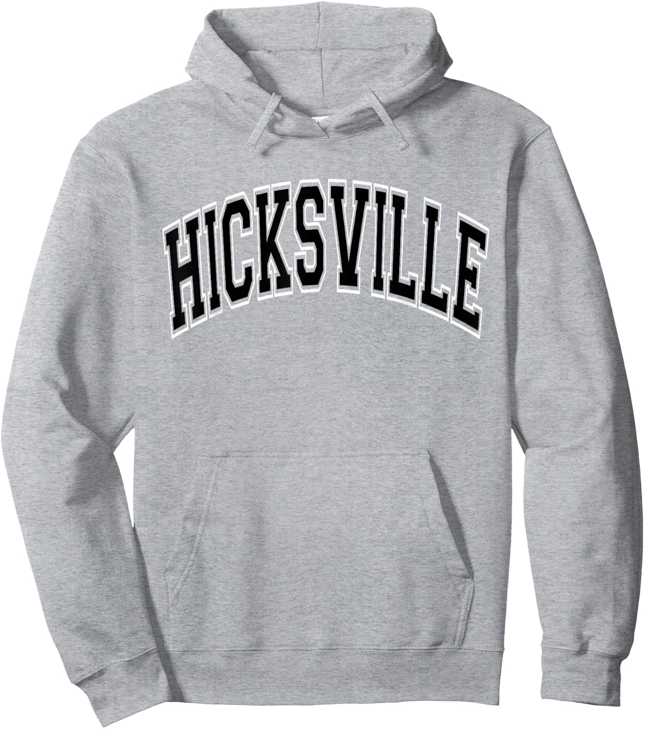 Hicksville Arched Style Orange with Black Text Hoodie - Hoodie | Ash