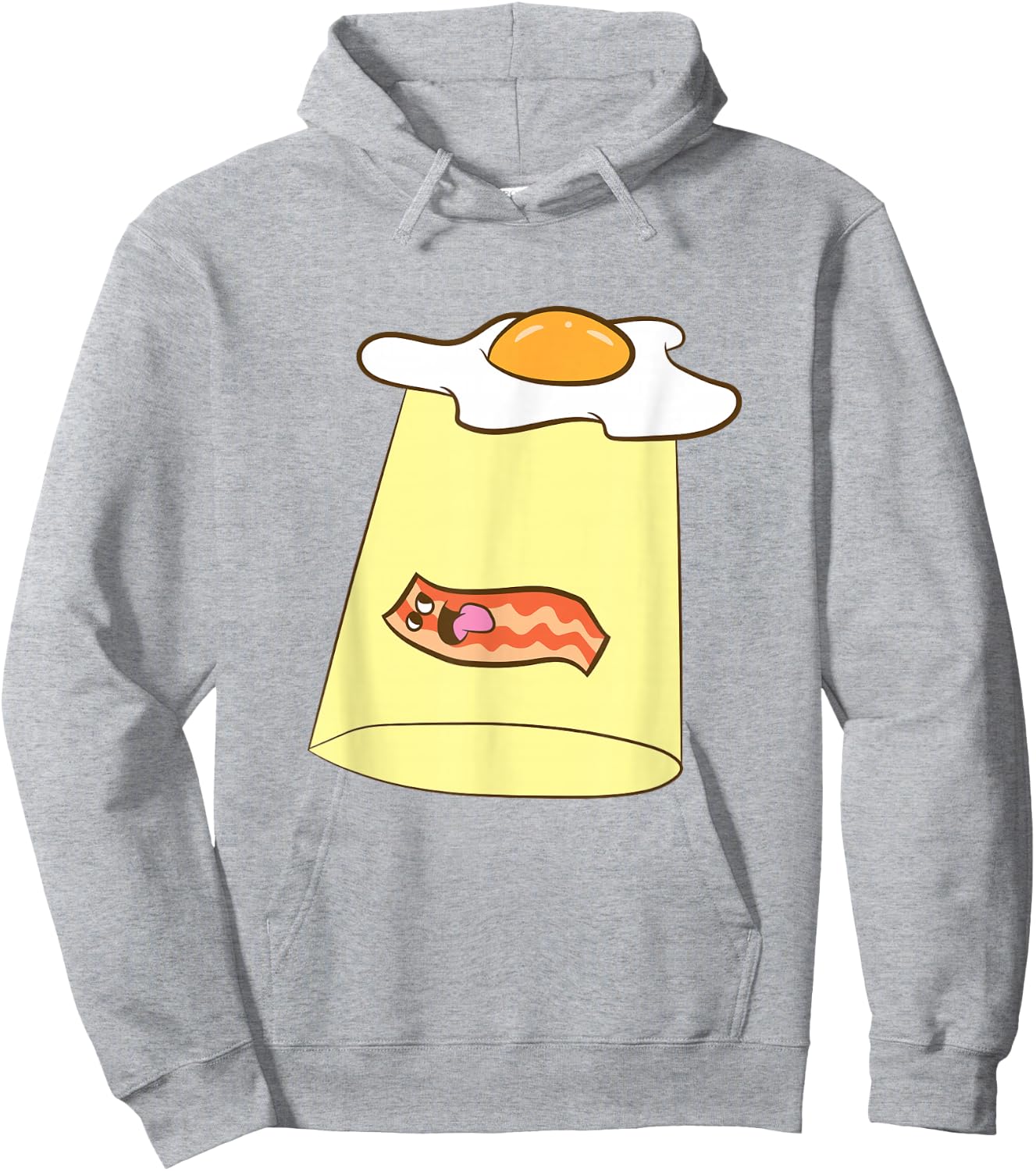 Egg And Bacon UFO Alien Bacon And Eggs Breakfast Hoodie - Hoodie | Ash