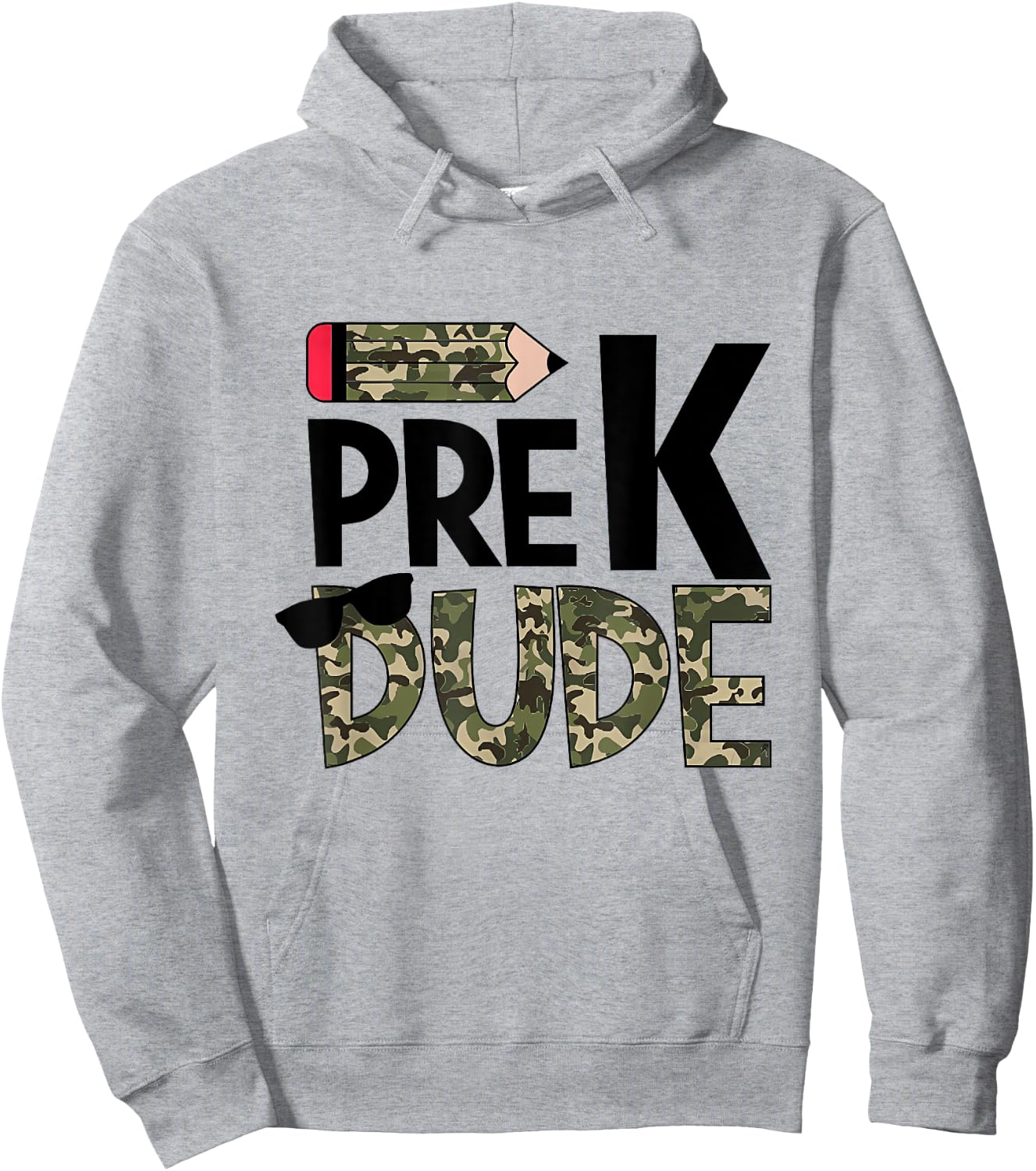 Back To School Pre-K Dude Camouflage Funny Teacher Kid Hoodie - Hoodie | Ash