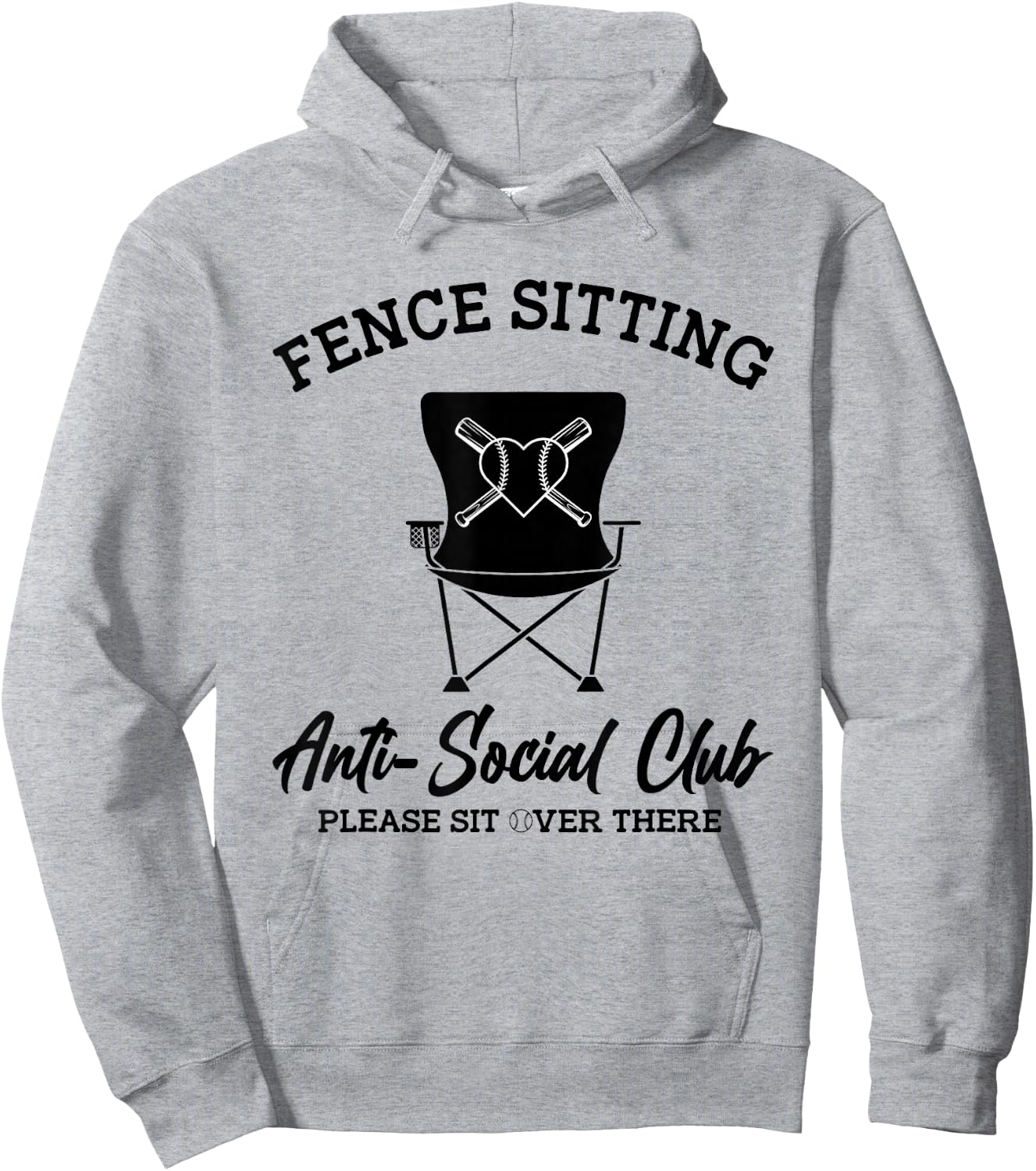Fence Sitting Anti Social Club Please Sit Over There Hoodie - Hoodie | Ash