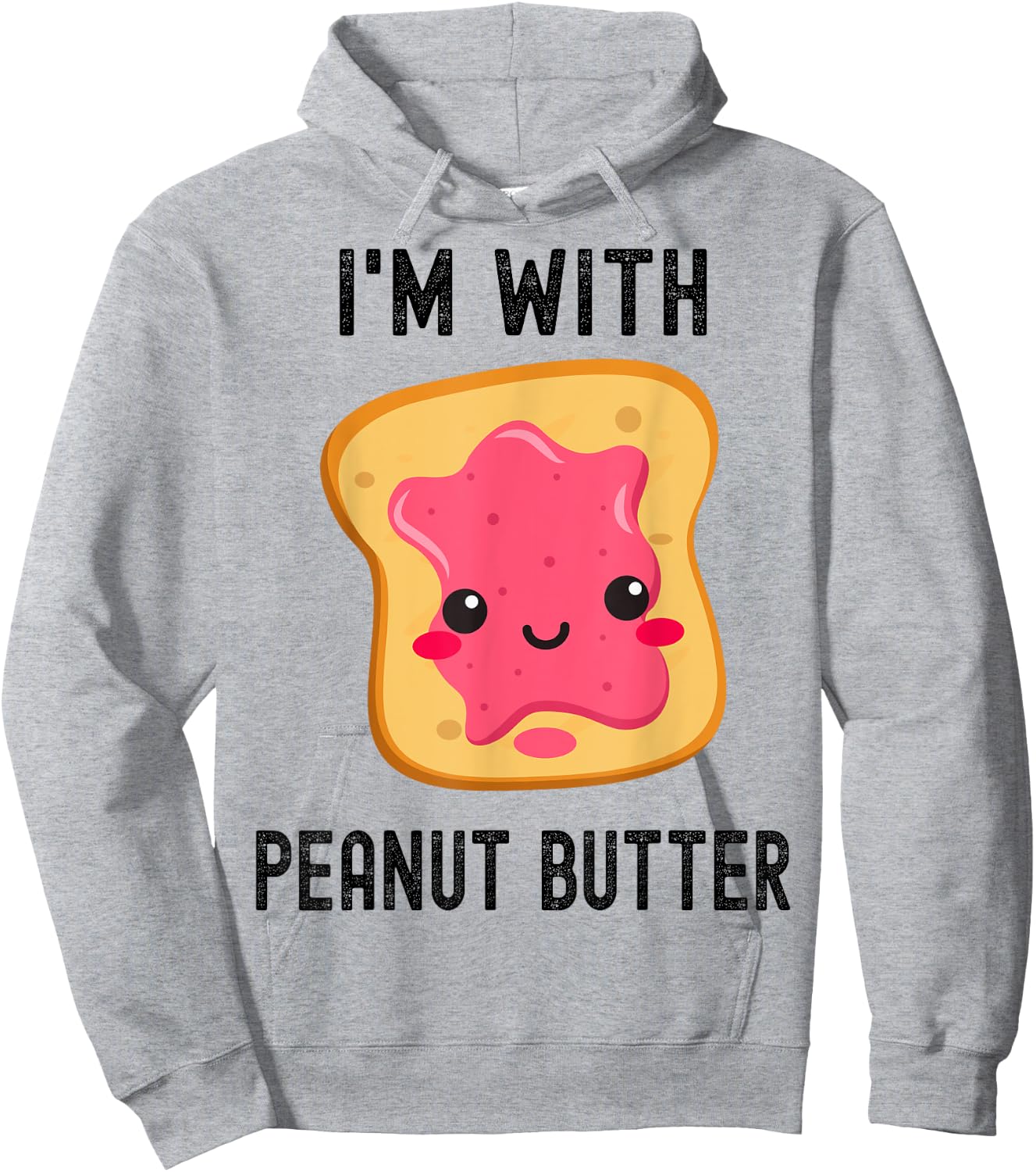 I'm With Peanut Butter Jelly Best Friend Matching Couples Hoodie - Hoodie | Ash
