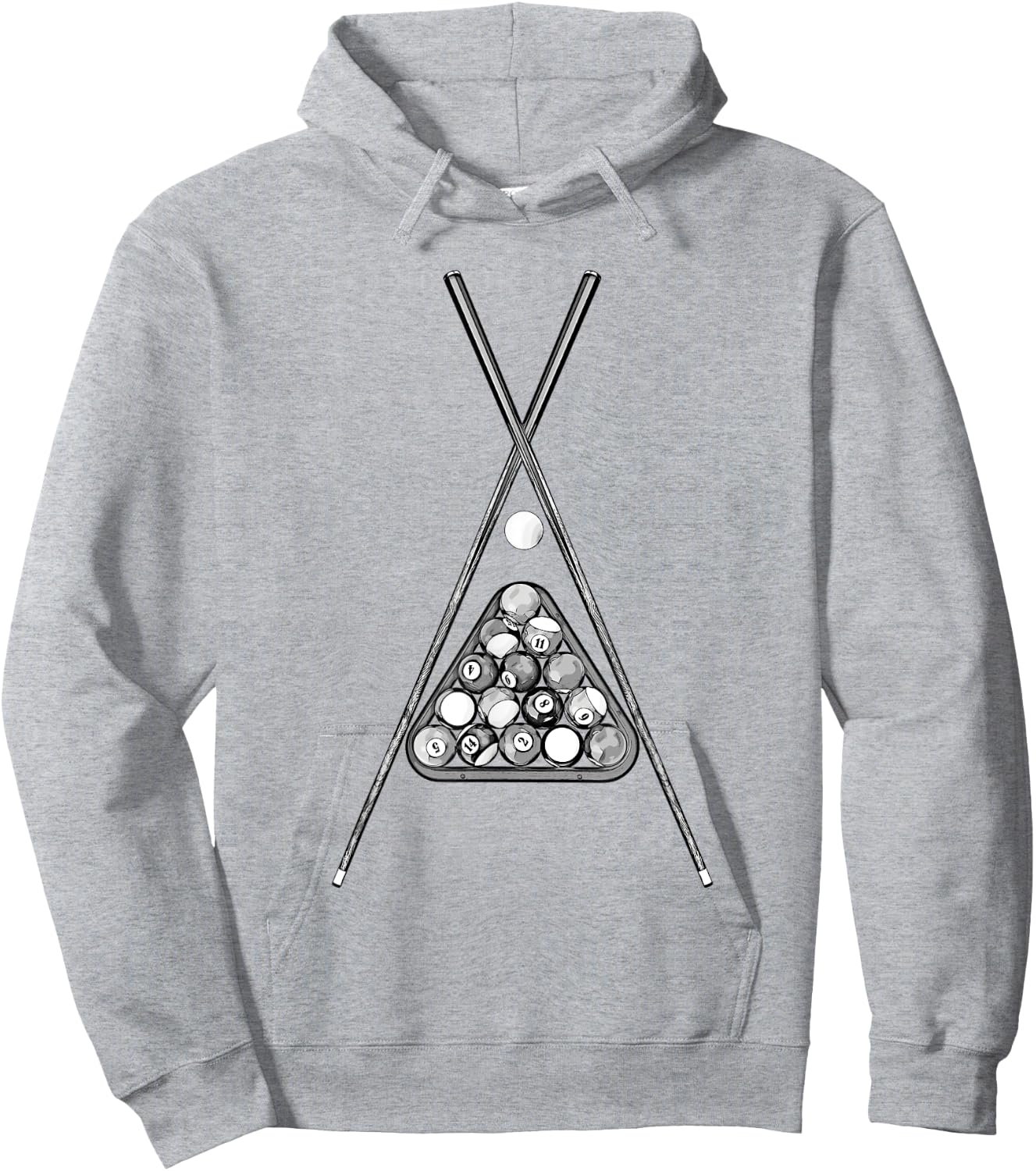 For Pool Player With Cue Ball Rack & Sticks Billiards Hoodie - Hoodie | Ash