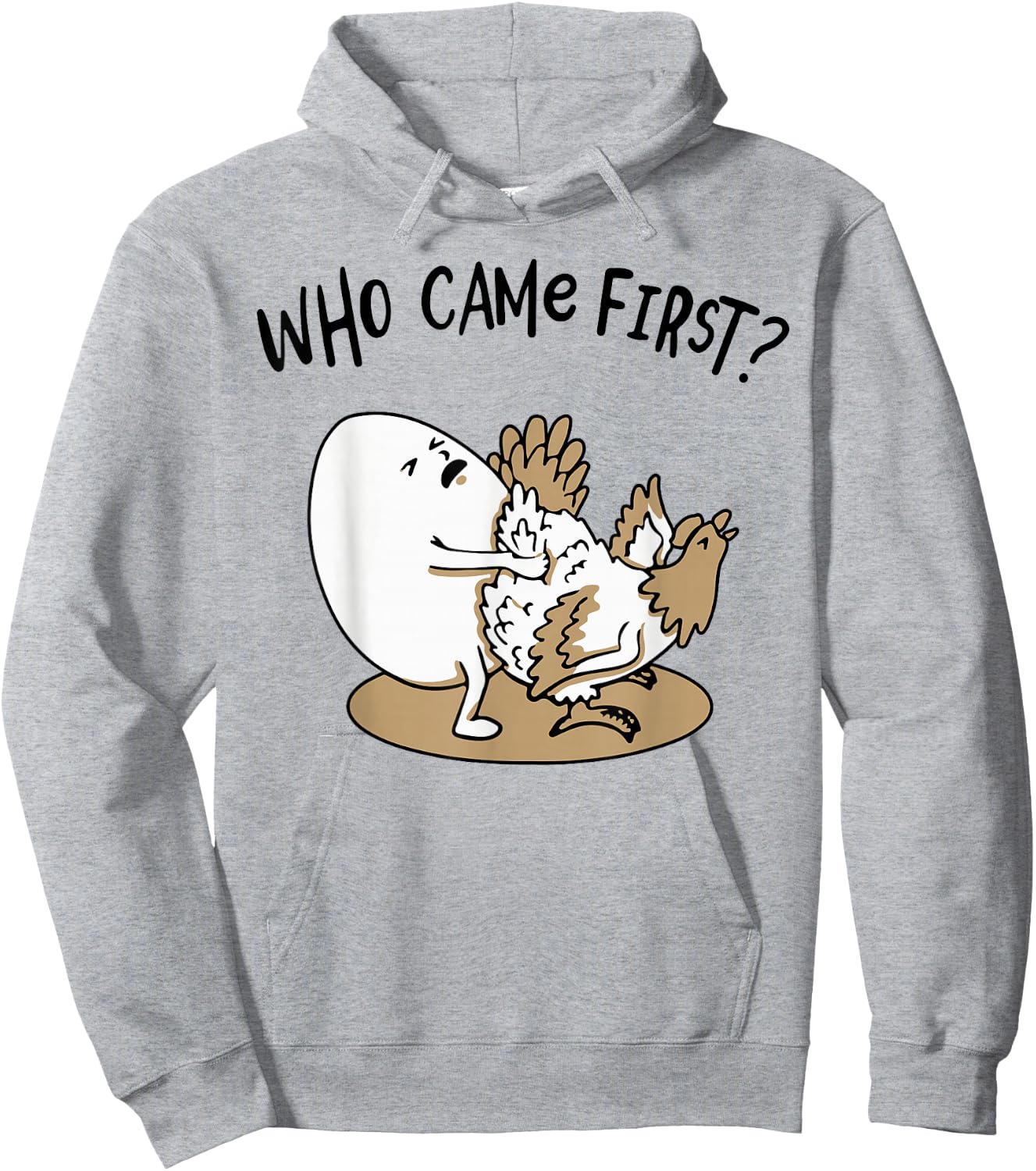 Who Came First Chicken or Egg? Chickens Lover Funny Farmer Hoodie - Hoodie | Ash
