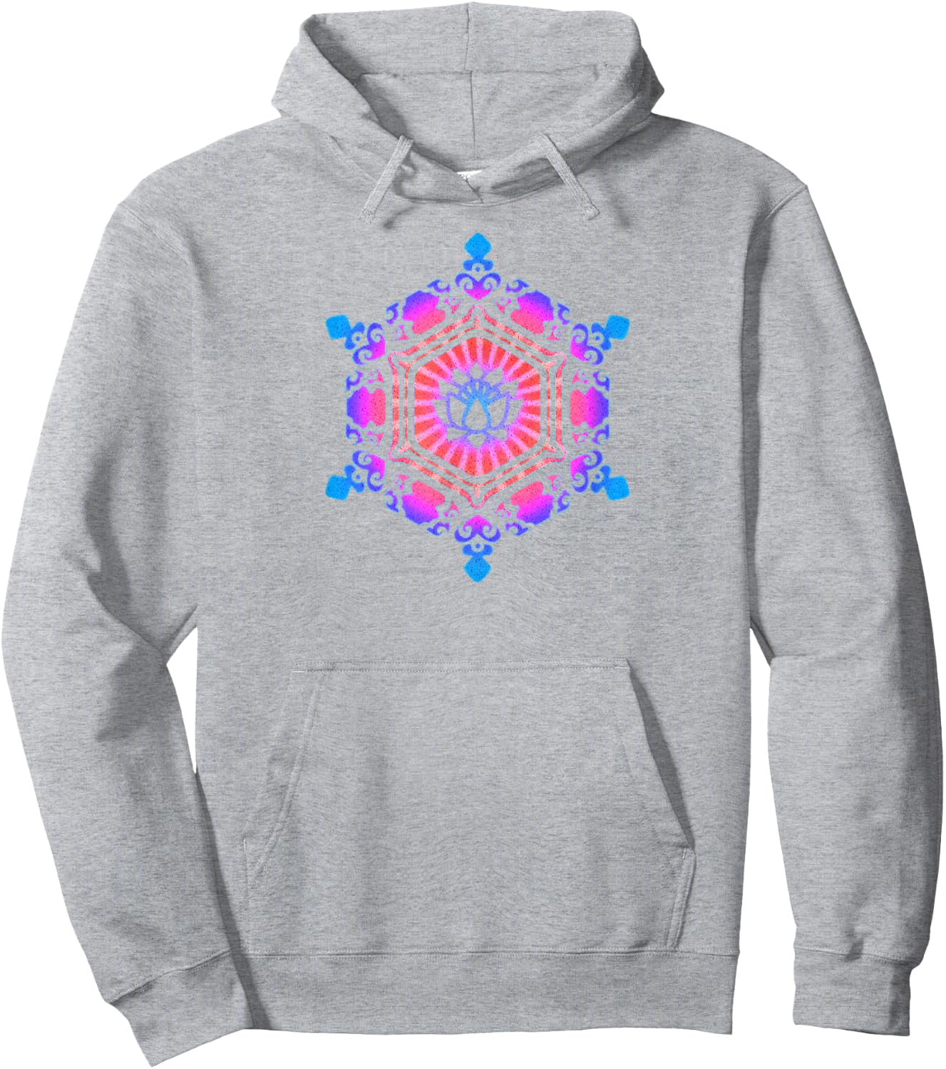 Water crystal, love, lotus flower, yoga, symbol, buddhism Hoodie - Hoodie | Ash