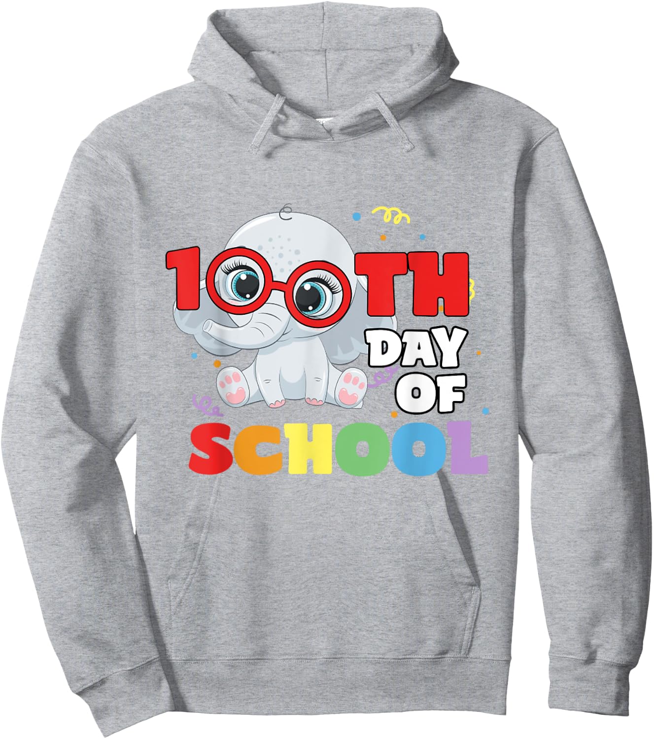 100th Day Of School Elephant Cute 100 Days Student Teacher Women Kids Hoodie - Hoodie | Ash