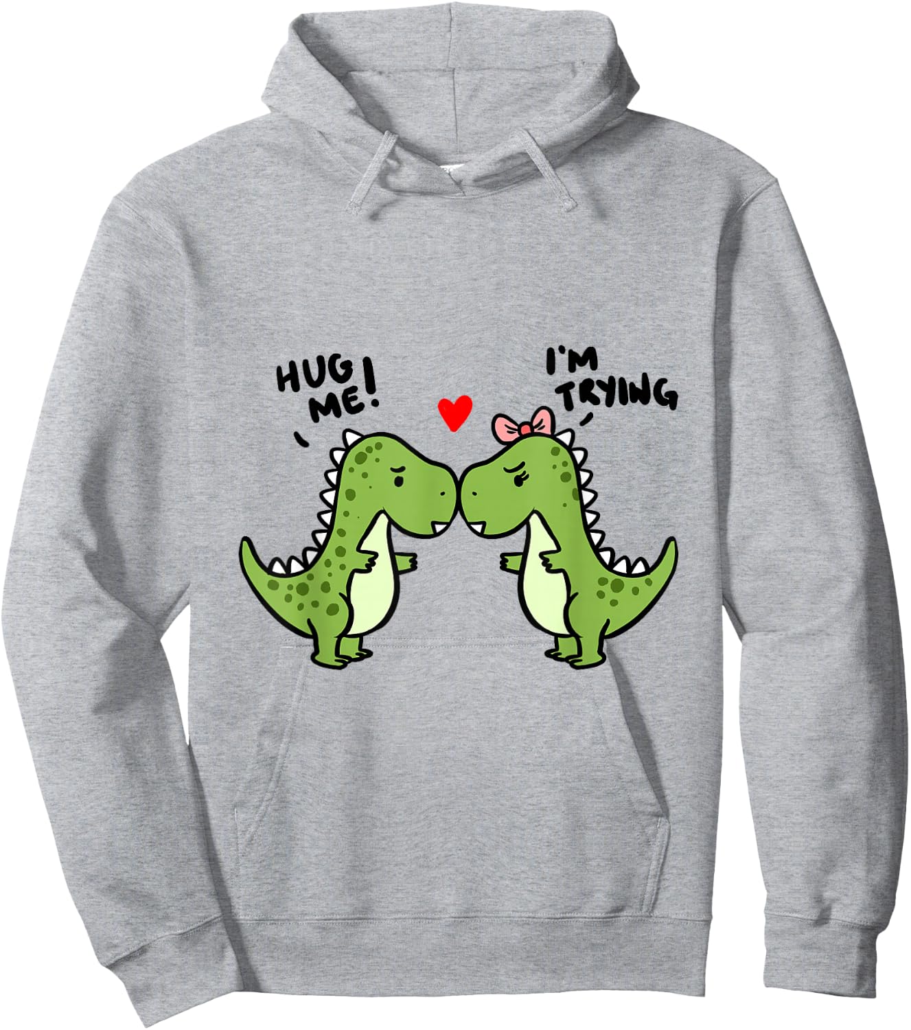Hug Me I'm Trying Dinosaurs Hoodie - Hoodie | Ash