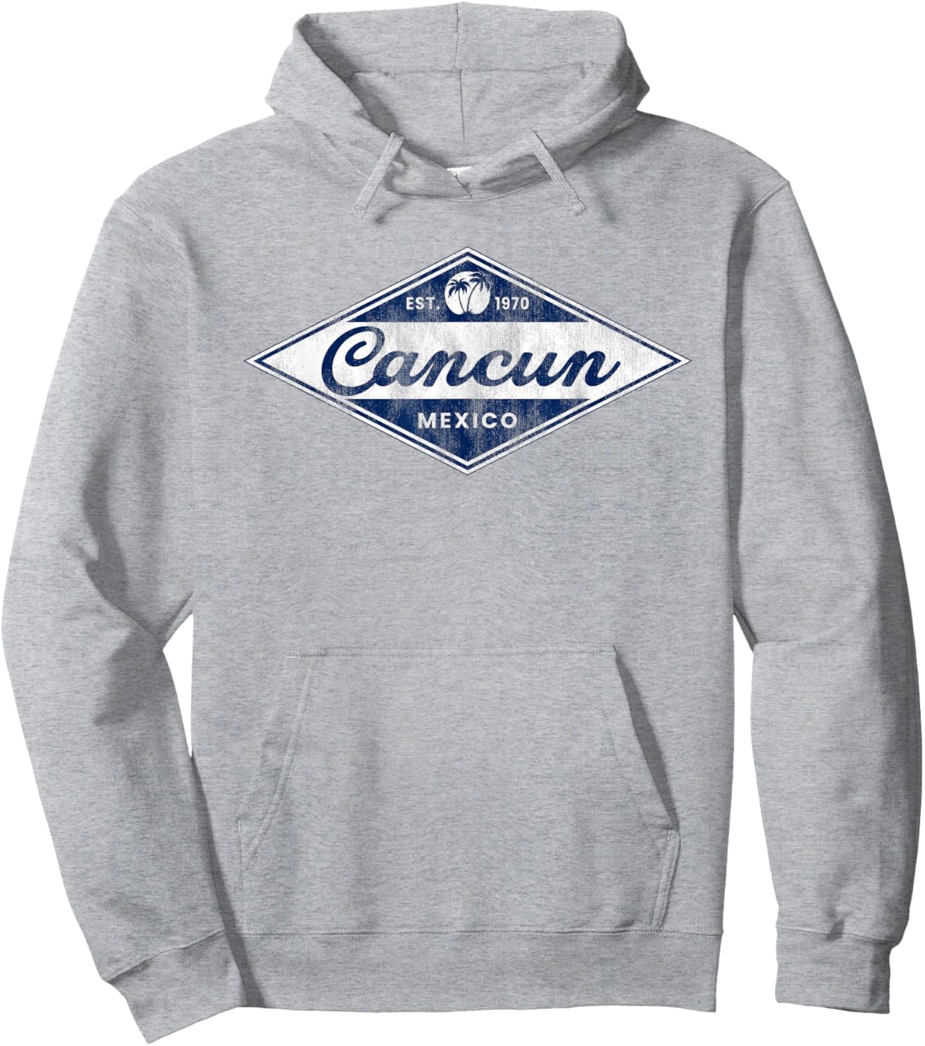 Vintage Cancun Palm Trees retro 70s Surfer Mexican Vacation Hoodie - Hoodie | Ash